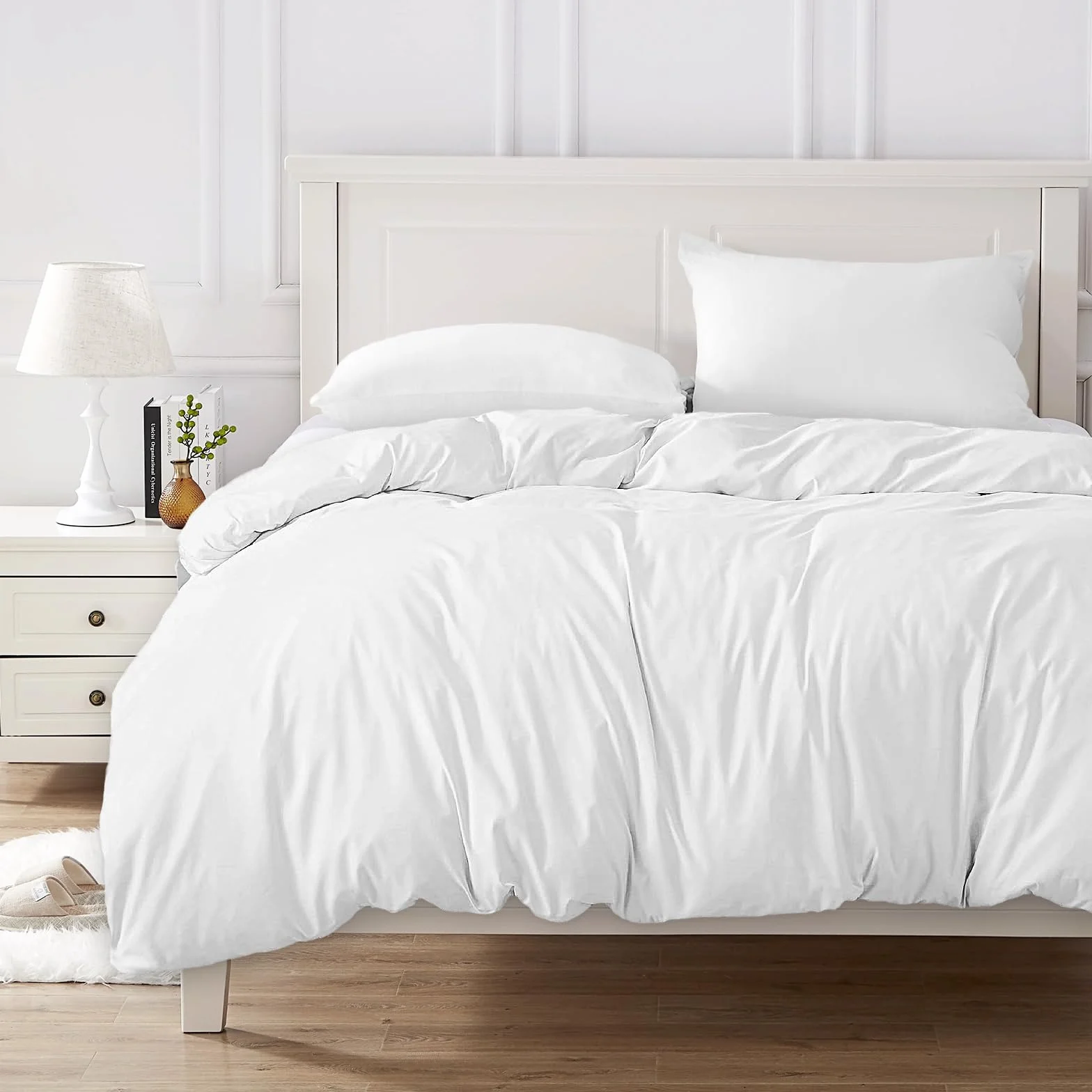 Cotopuro Poszwa na kołdrę 100% bawełna 240x220 2 poszewki 50x80 OEKO-TEX Premium 150 g/m² biały