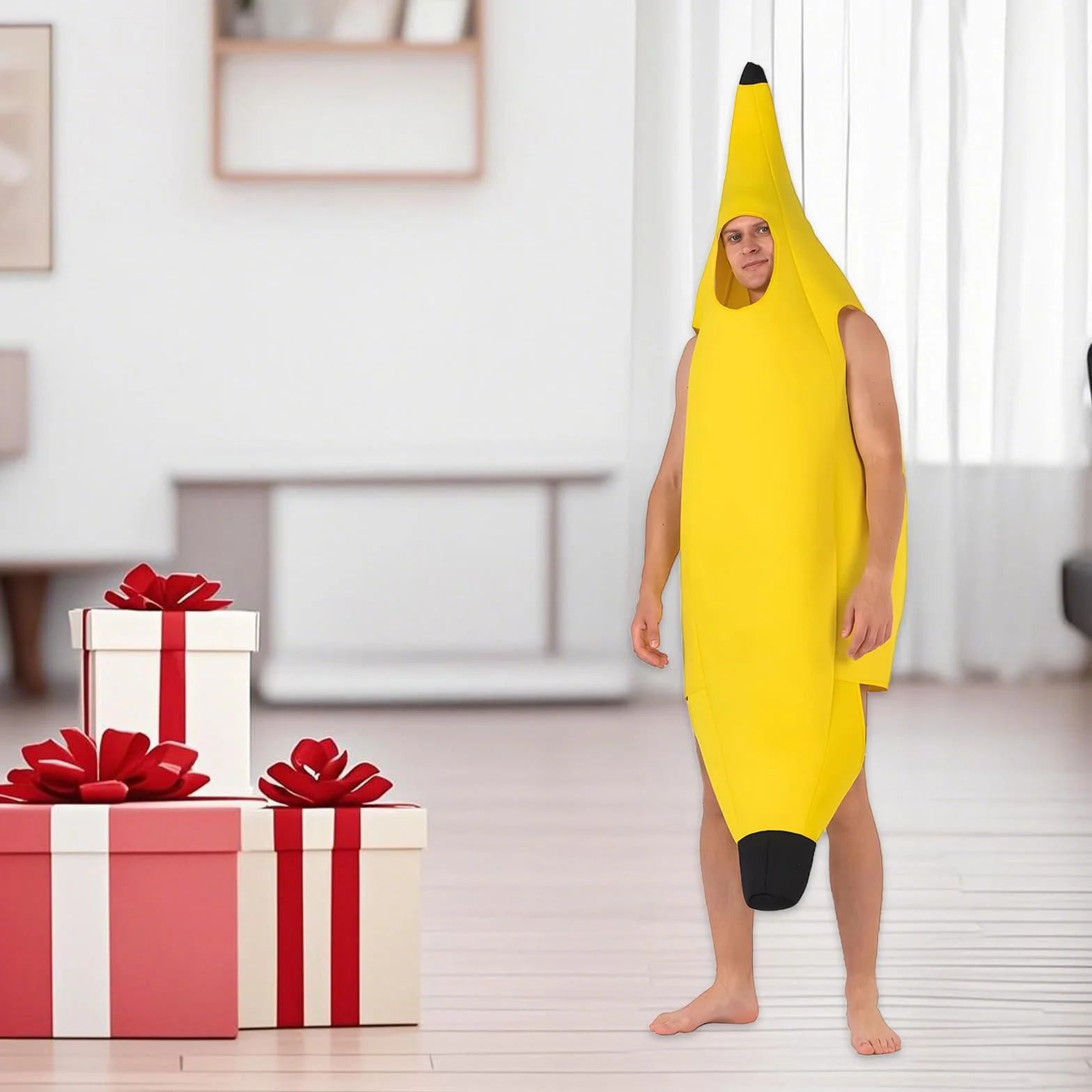 Kostium bananowy dla dorosłych unisex rozmiar uniwersalny na Halloween karnawał Cosplay