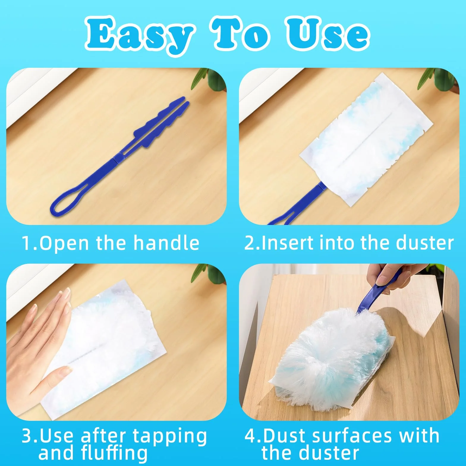 KATIMI Ściereczki do kurzu Swiffer 31 sztuk, Opakowanie uzupełniające z 1 uchwytem, 3 kolory