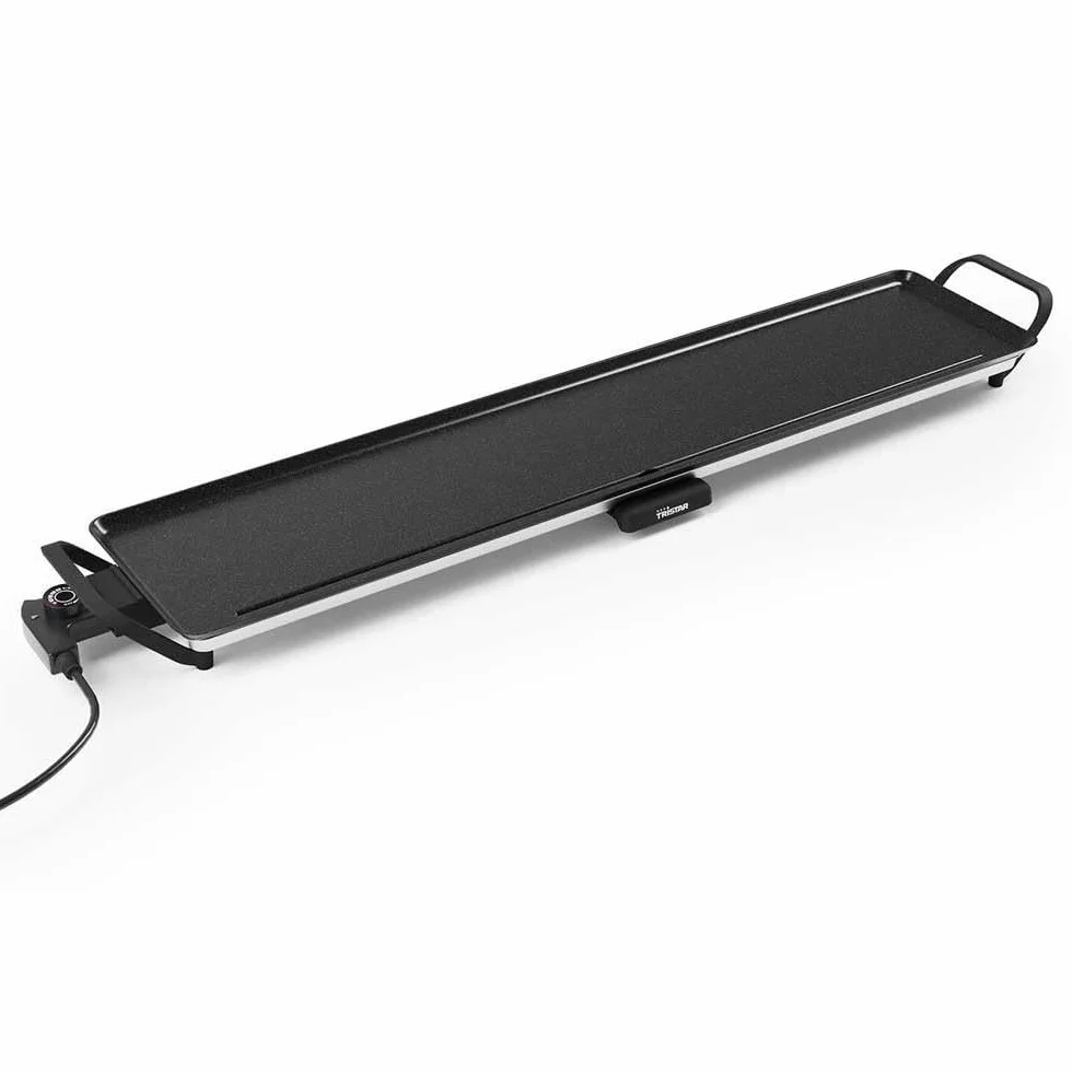 Tristar Grill Stołowy Slim Xxl – Bardzo Duża Powierzchnia Do Pieczenia 100 X 22 Cm – Regulowany Termostat – Powłoka Zapobiegająca Przywieraniu – Wyjmowana Tacka Na Tłuszcz – Łatwy Do Czyszczenia –