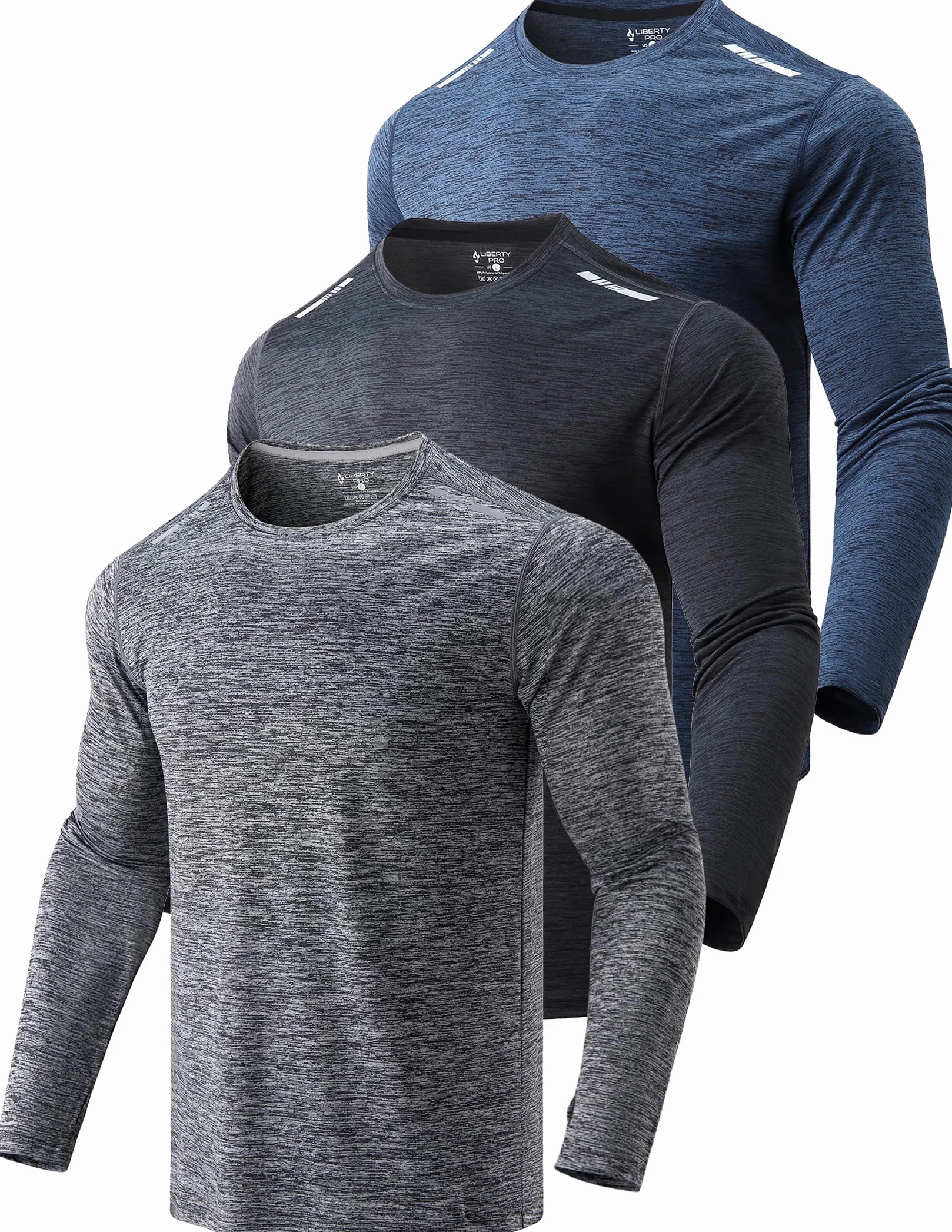 Liberty Imports Koszulka Mężczyźni Athletic Long Sleeve T Shirts With Thumbholes