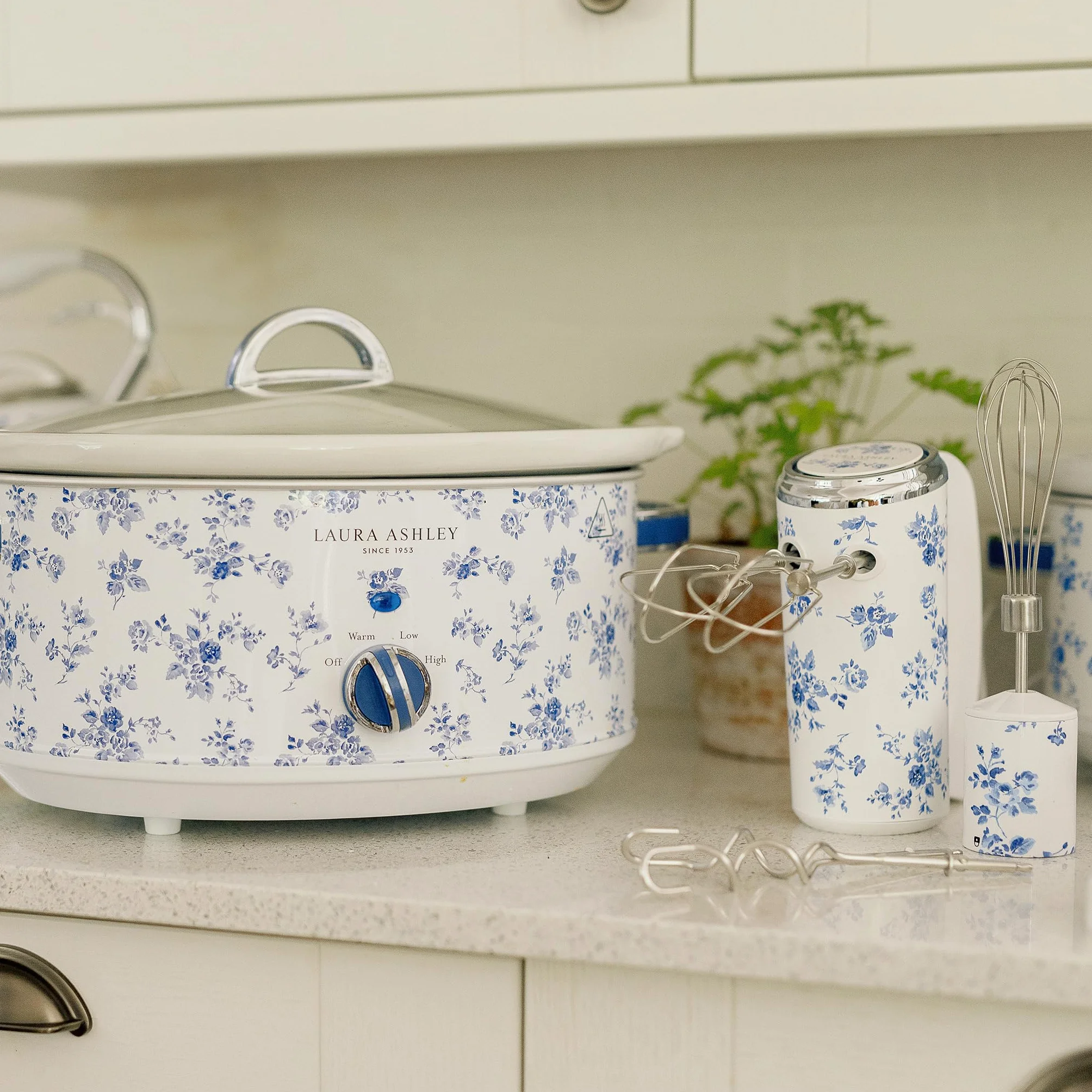 Laura Ashley Elektryczny Mikser Kuchenny 300W z Nadrukiem China Rose, 5 Prędkości, Stal Nierdzewna