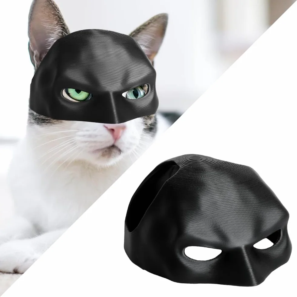 Aomig Maska kociego nietoperza, czapka cosplay, kot Batman, maska nietoperza kota na Halloween, Halloween, czarna maska dla kotów, uroczy kot, akcesoria do przebrania dla kota, kociąt