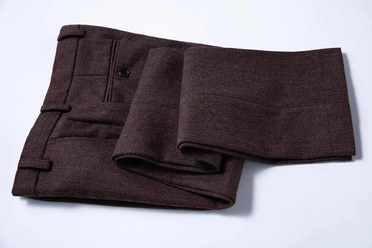Tuikayoo Męskie spodnie tweed w jodełkę gruba wełna plisowana przód sukienka garnitur spodnie retro