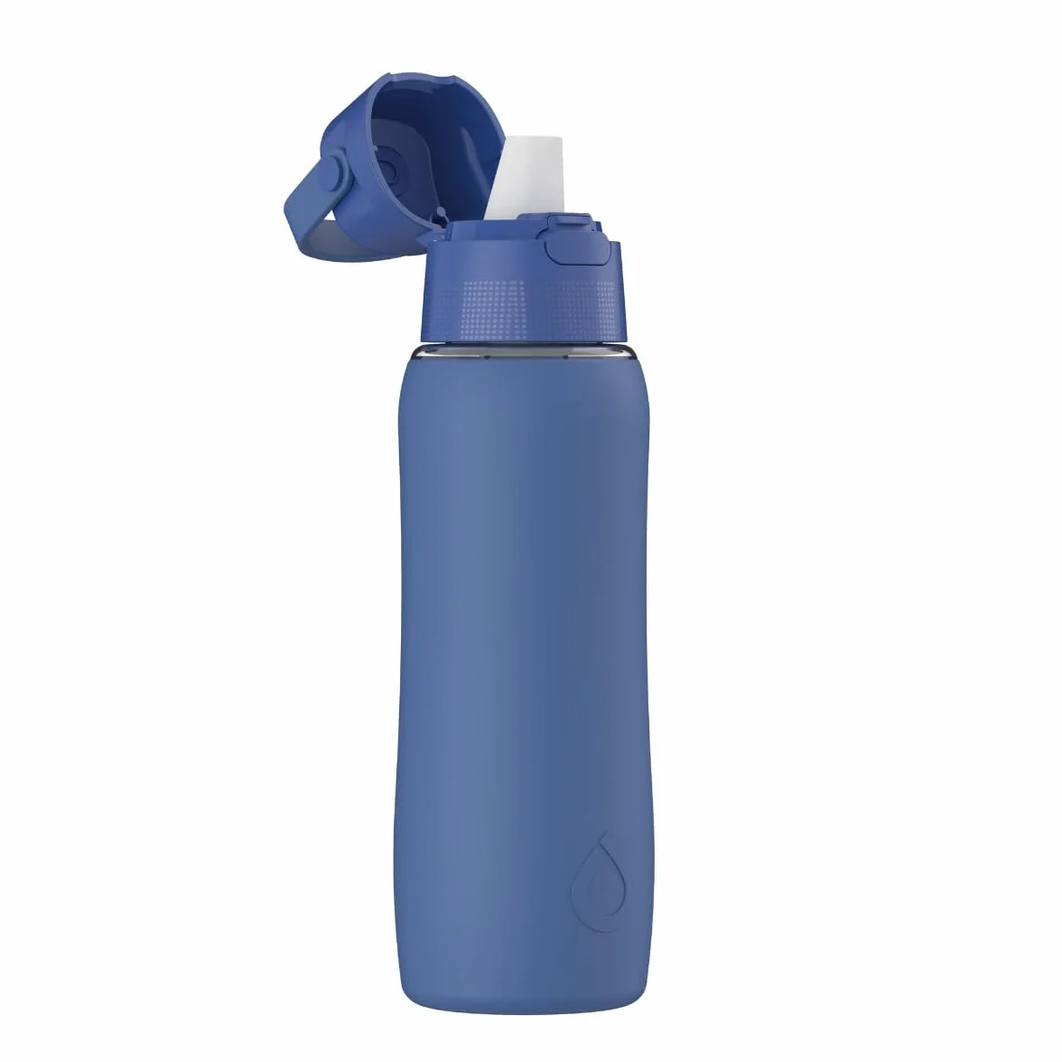 Dafi GLASS SiliconeFit Szklana butelka filtrująca 0,6 l Navy Cobalt + 4 filtry węglowe SIMAX®
