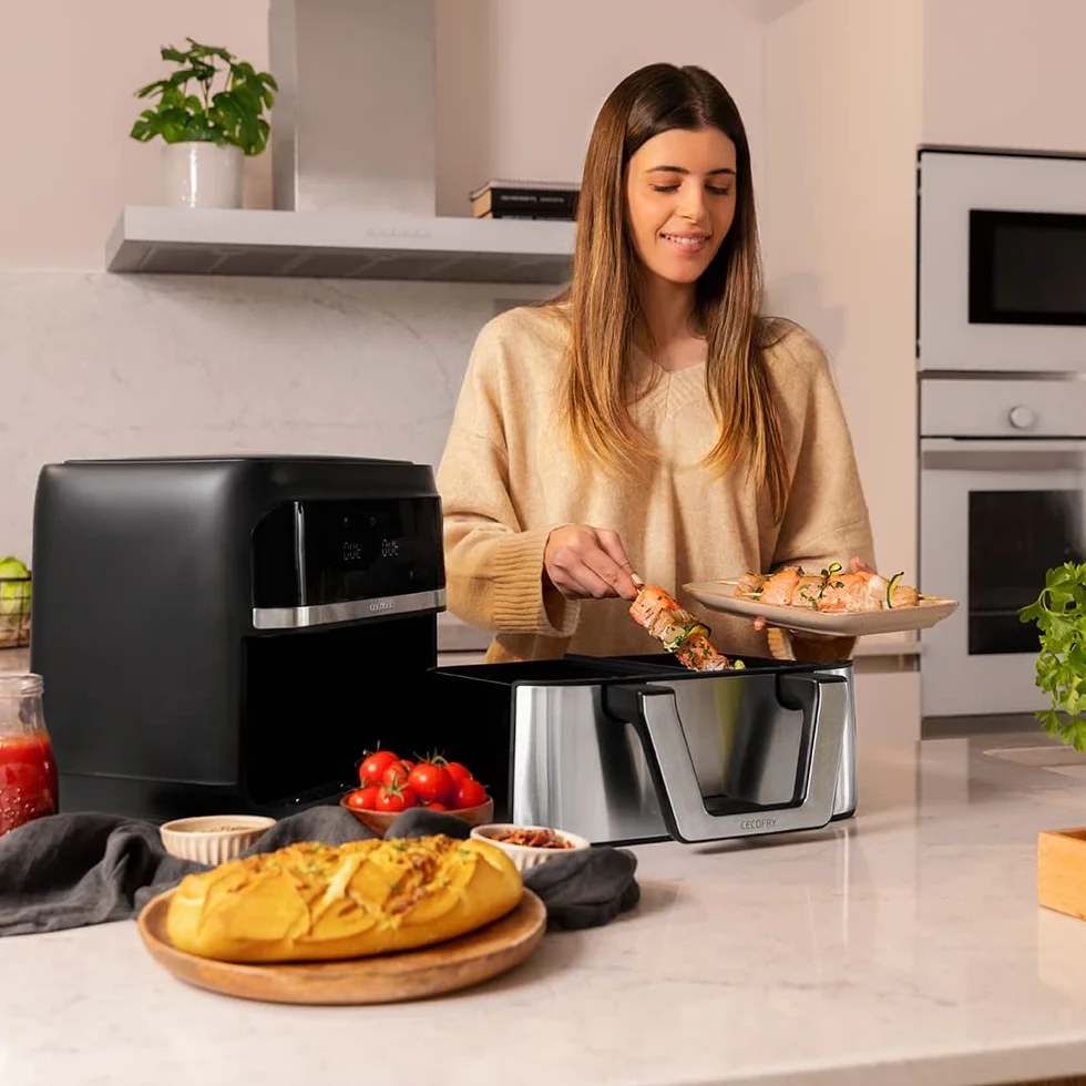 Cecotec Frytkownica na gorące powietrze Cecofry Dual 9000 9 l 2850 W podwójna regulacja temperatury