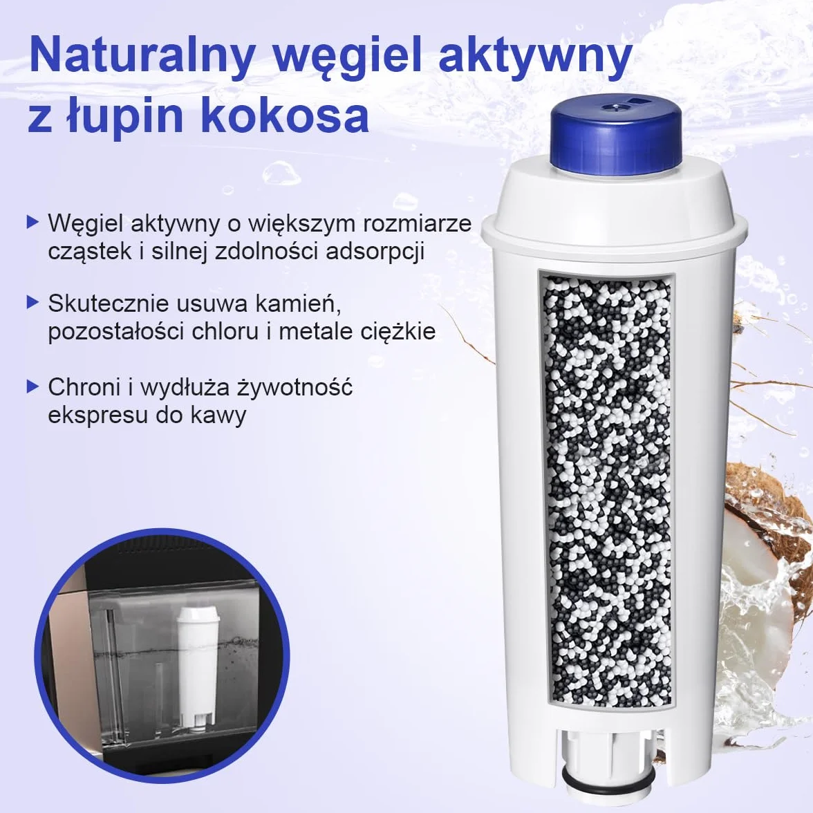 Ekspres do kawy Delonghi ECAM Dinamica Cappuccino Magnifica ETAM Autentica Esam filtr wody zamiennik