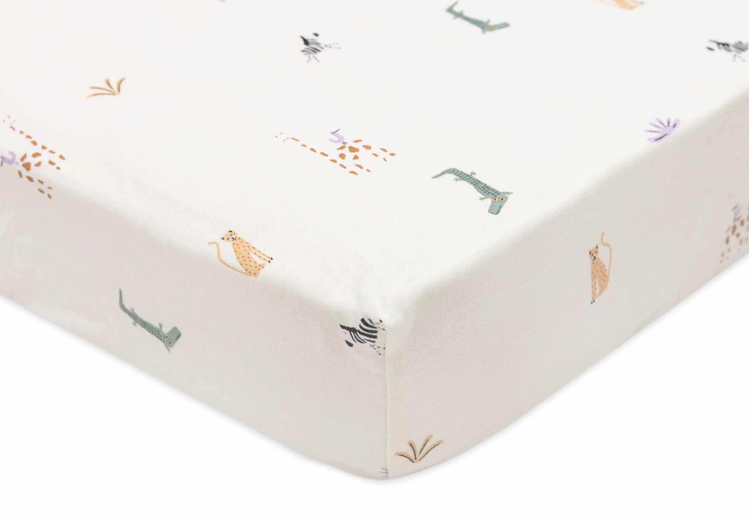 Jollein Prześcieradło z gumką z dżerseju Jungle Jambo 70/75 x 140/150 cm 100% bawełna Öko-TEX