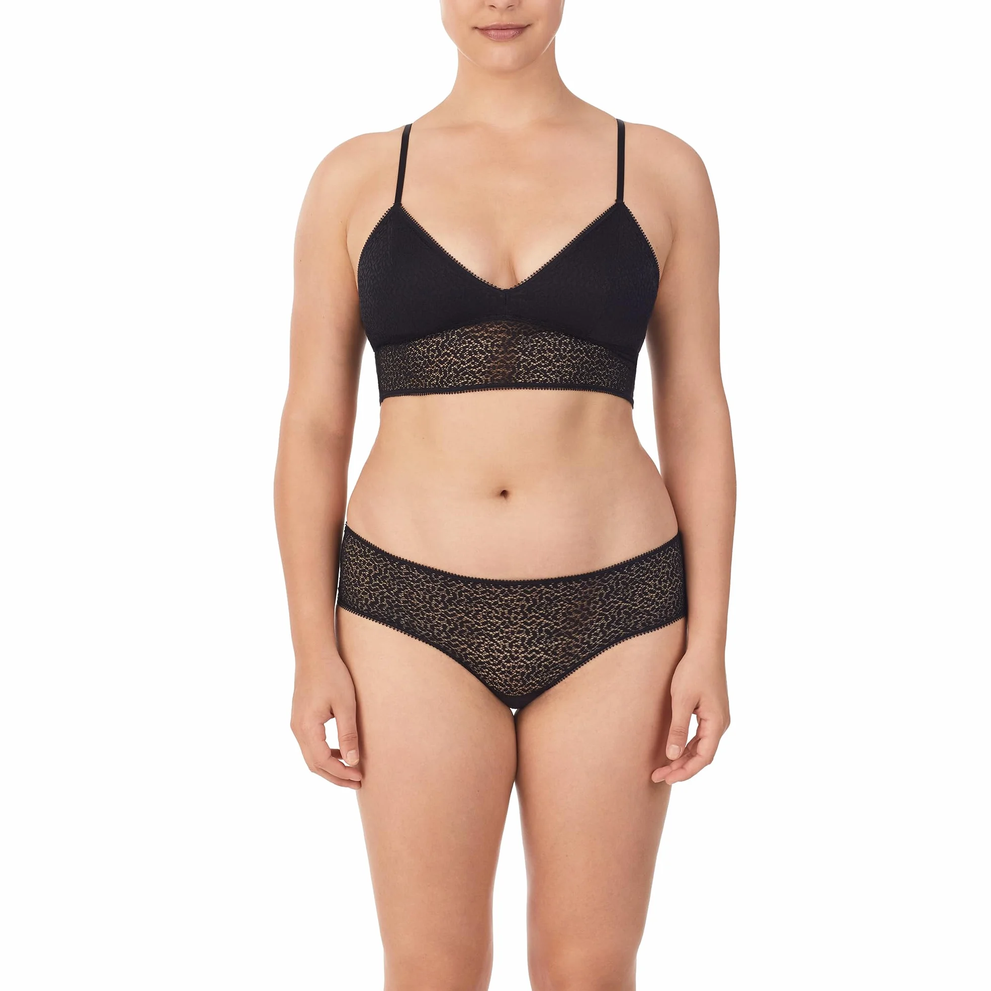 DKNY Damski nowoczesny koronkowy biustonosz typu Racerback Longline Bralette