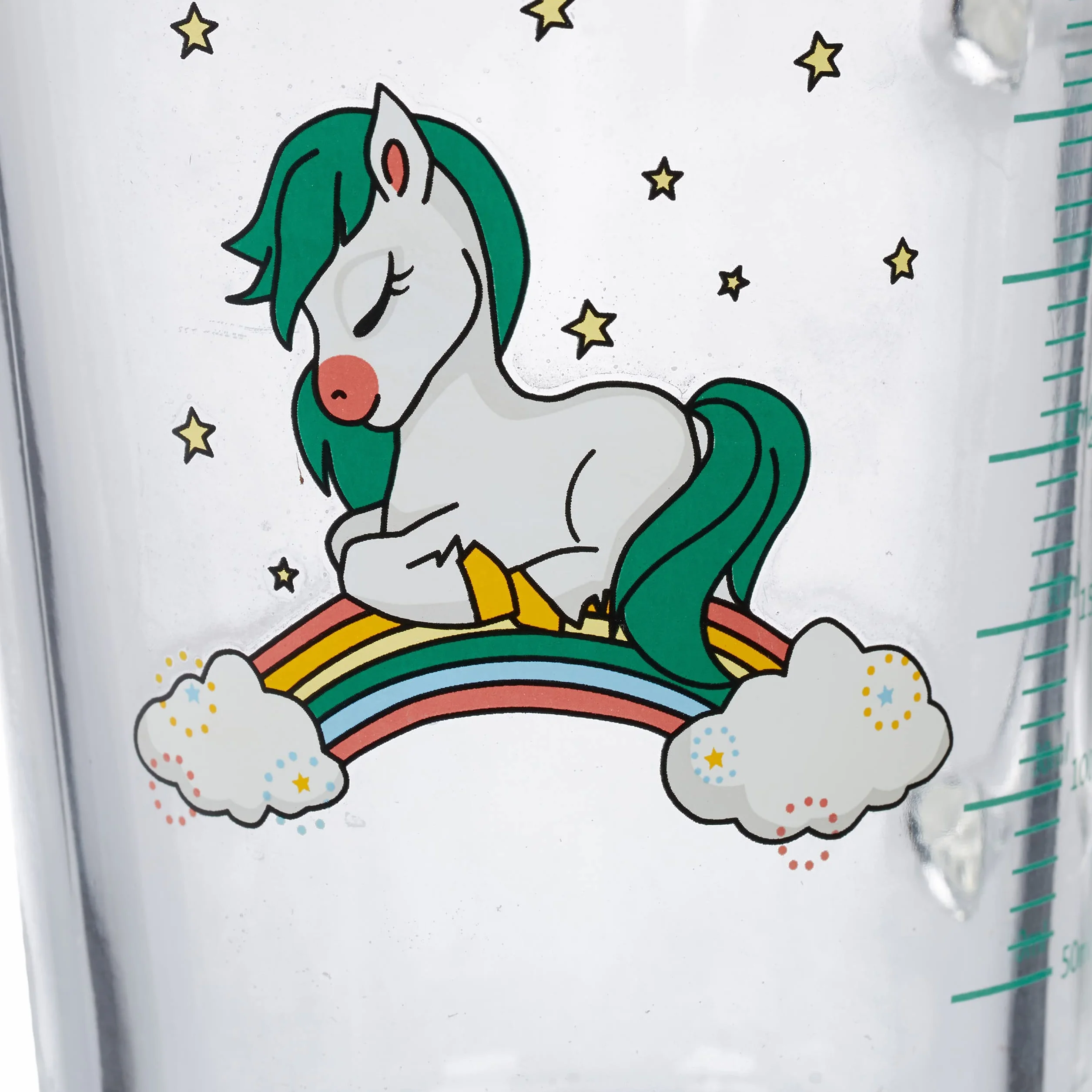 Relaxdays zestaw 2 szklanek ze słomkami, kubki na napoje z uchwytami, motyw konika, 400 ml, ze skalą, przezroczysty
