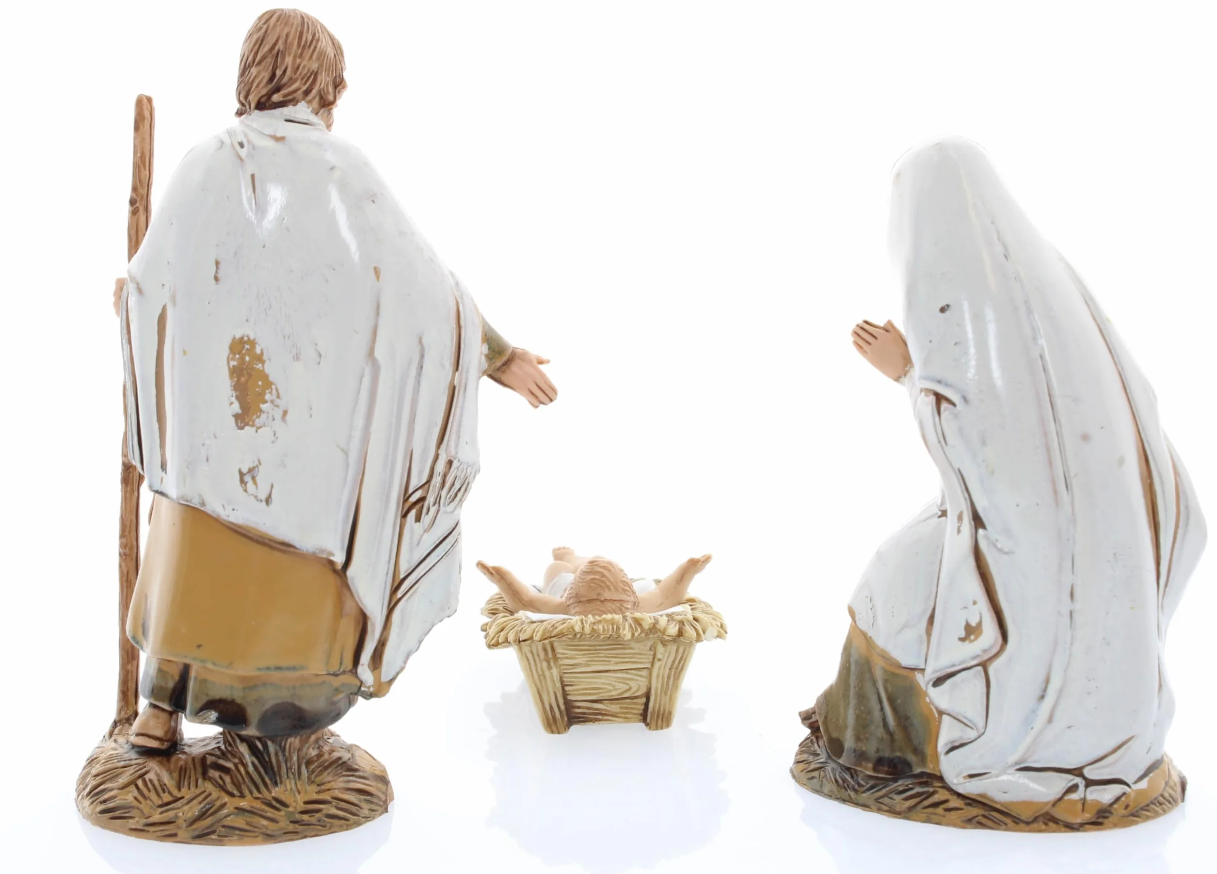 Moranduzzo Szopka bożonarodzeniowa 3 figurki do szopki 10 cm - STANDARD 10 cm - skala 1:20 - niezniszczalne ręcznie wykończone figurki, rzeźbiarz M. Landi, wyprodukowane we Włoszech