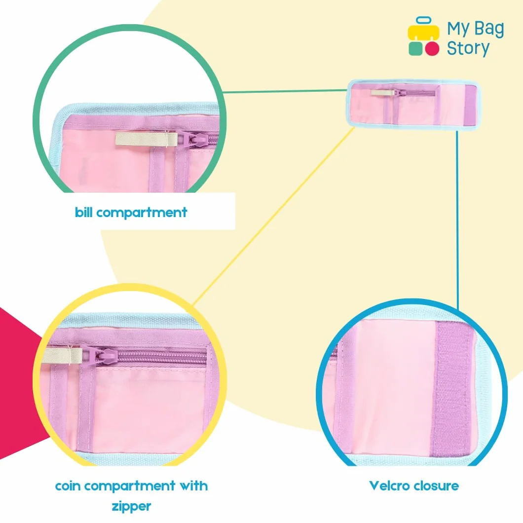 mybagstory - Stitch różowy portfel dziecięcy dla dzieci - szkoła - przedszkole - przedszkole - wakacje - 10 cm, Ścieg - różowy, Enfant, dziewczynka