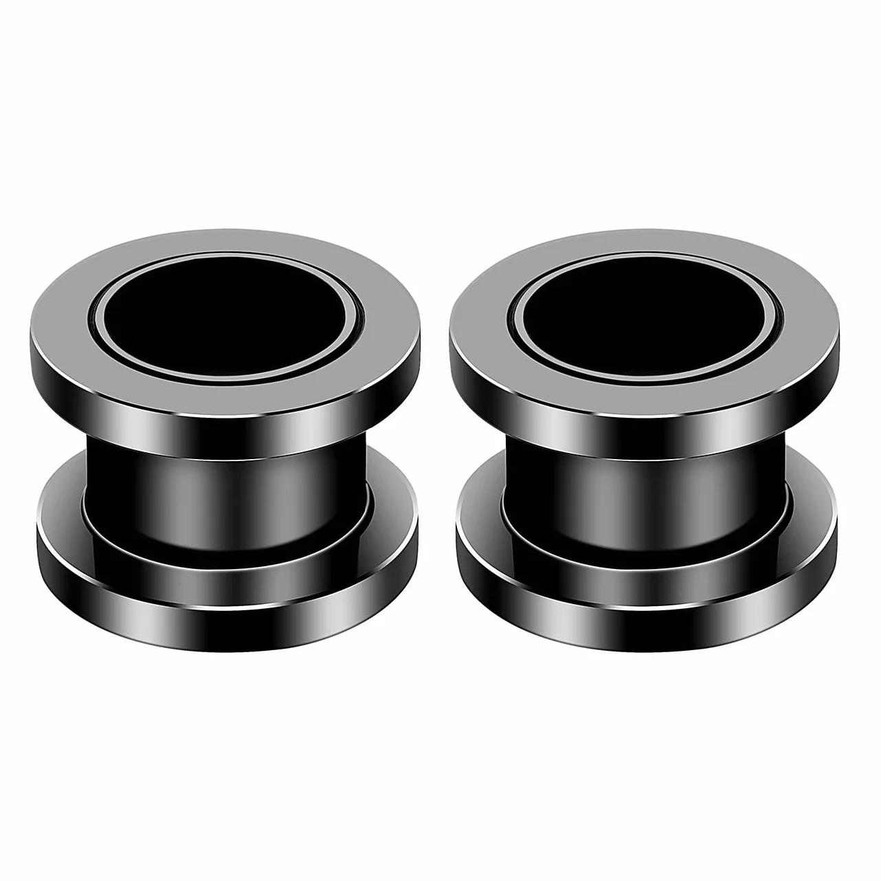12 szt. 6 kolorów 316L stal nierdzewna O wskaźniki do uszu tunele do uszu wkręt do stosowania w biżuterii do piercingu ciała 14g (1,6mm), 6mm(2g), Stal nierdzewna