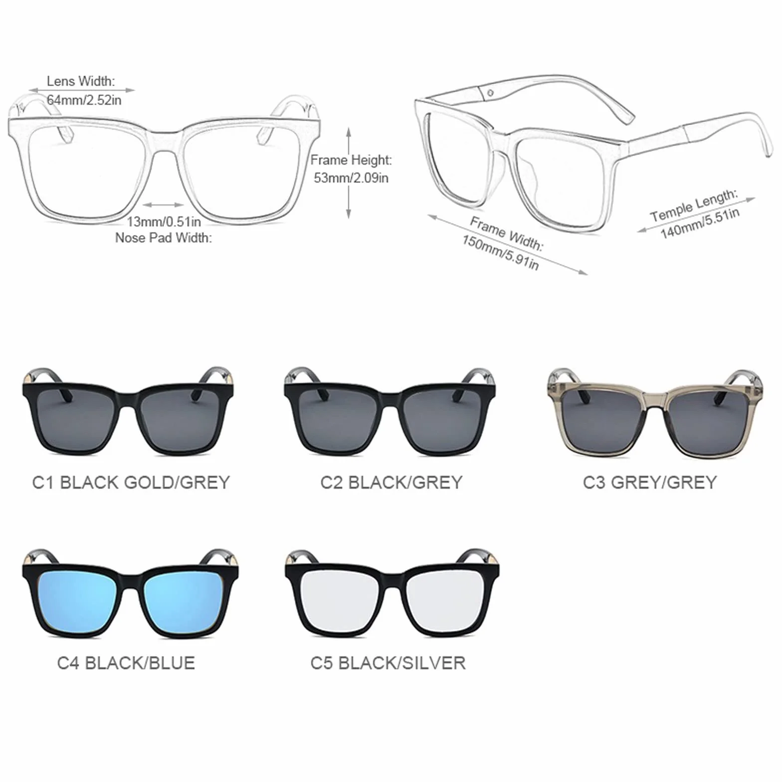 DieffematicMJ Okulary przeciwsłoneczne Klasyczny kwadratowy polaryzowane okulary przeciwsłoneczne Mężczyźni Retro Duże męskie Okulary przeciwsłoneczne Vintage Kierowcy Odcienie Moda Podróżowanie Okula