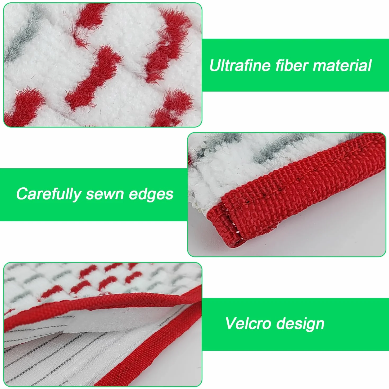 Microfiber Replacement Mop Head 154 x 392 mm Double-Sided Compatible With O-Cedar ProMist MAX Spray 4 Pack