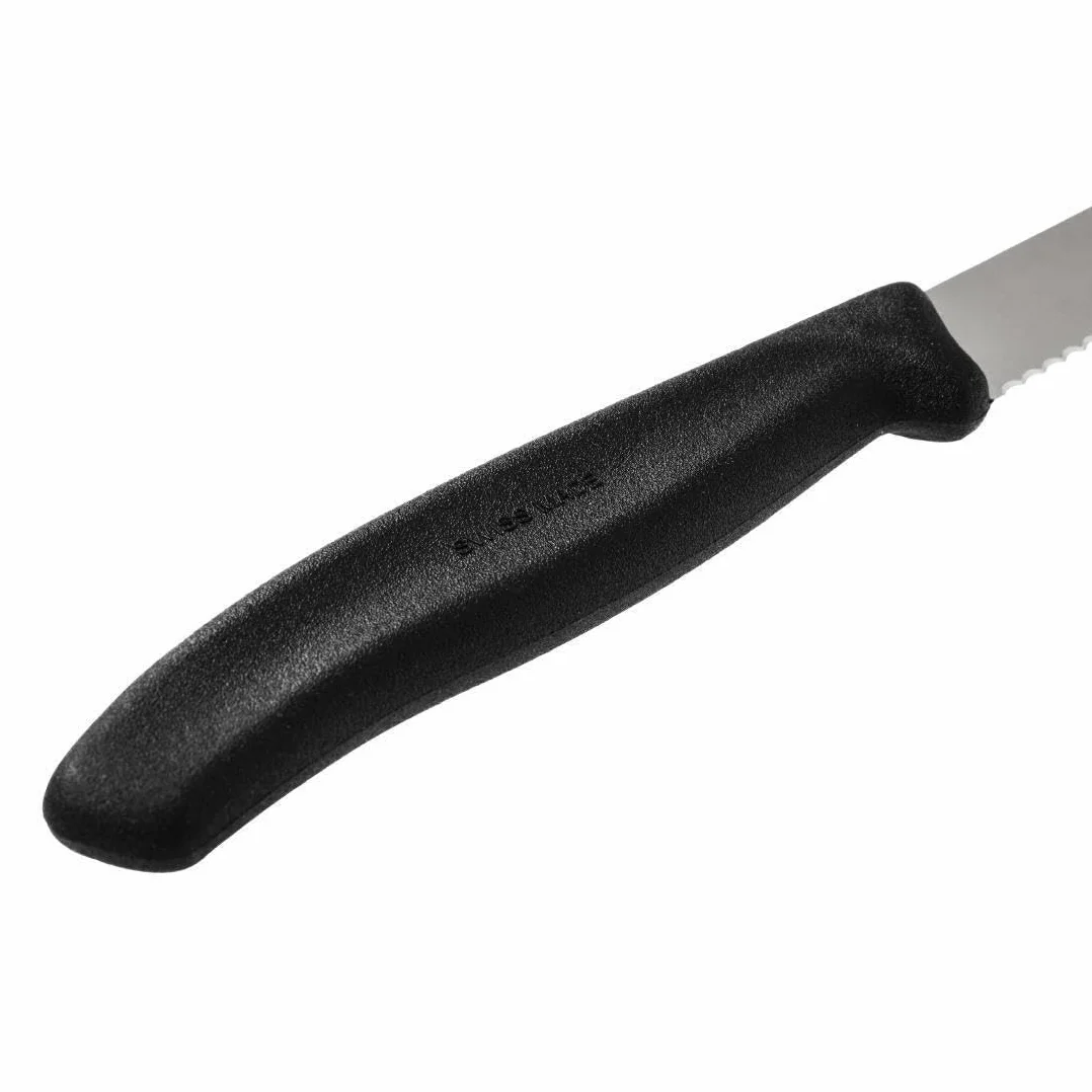 Victorinox Swiss Classic nóż do sera i kiełbasy, ostrze faliste, czarny