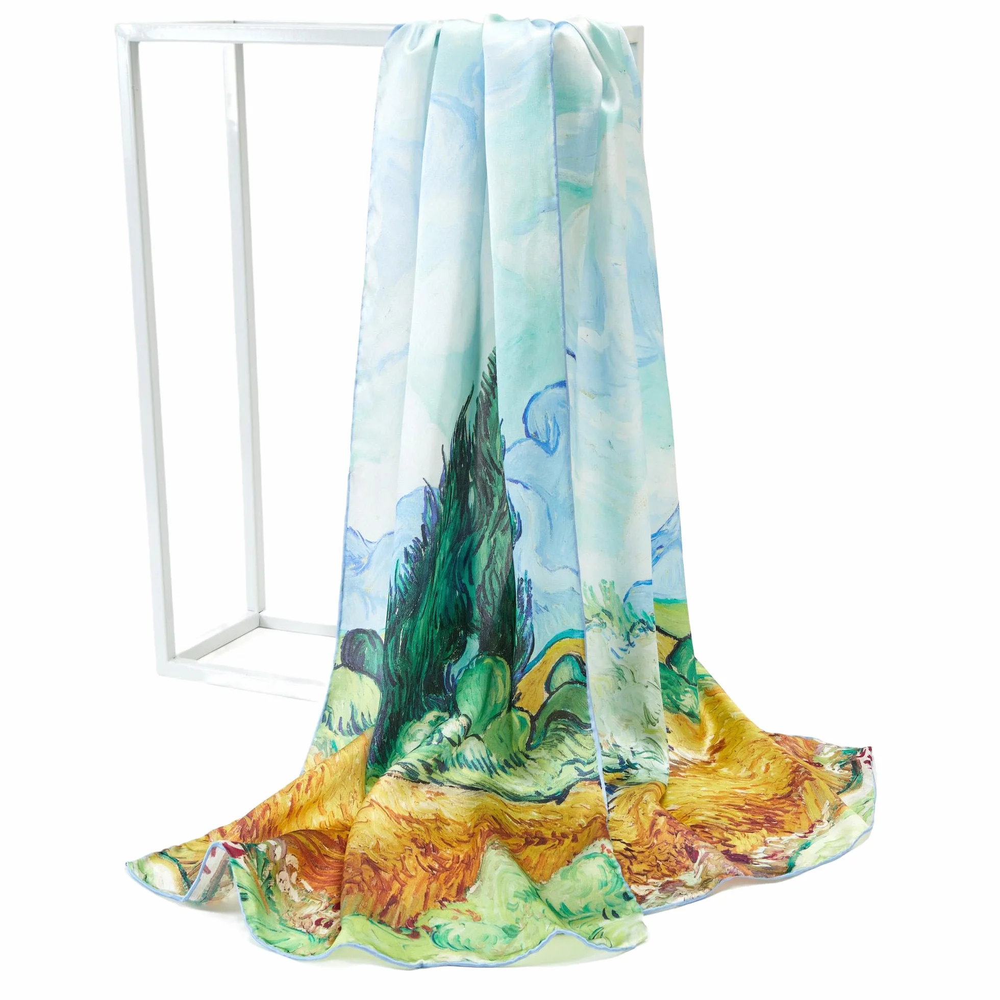 Damski szal jedwabny van Gogh Silk Scarf druk artystyczny
