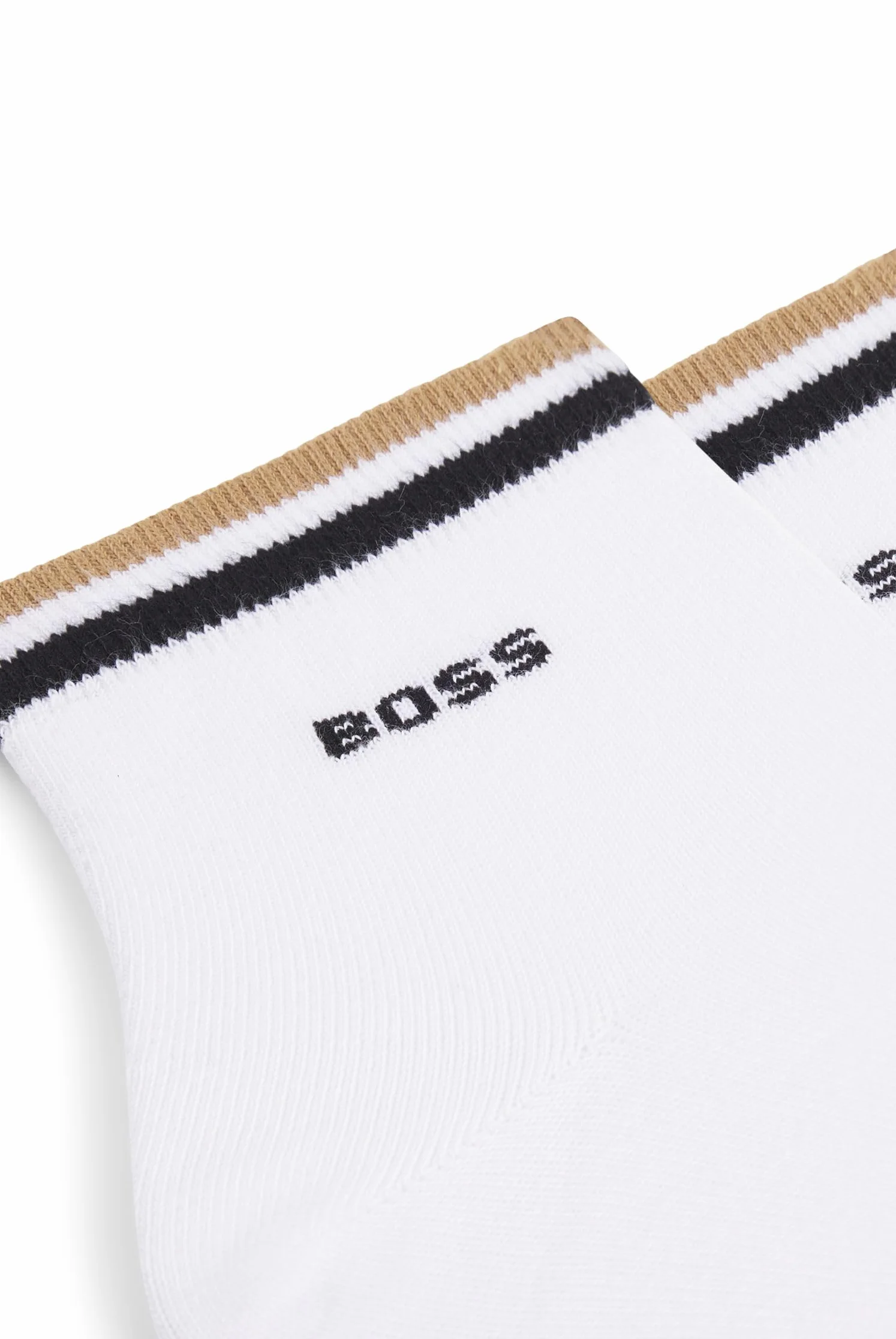 BOSS Męskie 2P AS Uni Stripe CC Dwupak skarpet do kostek z logo i charakterystycznym paskiem, Biały 100, 43-45 EU