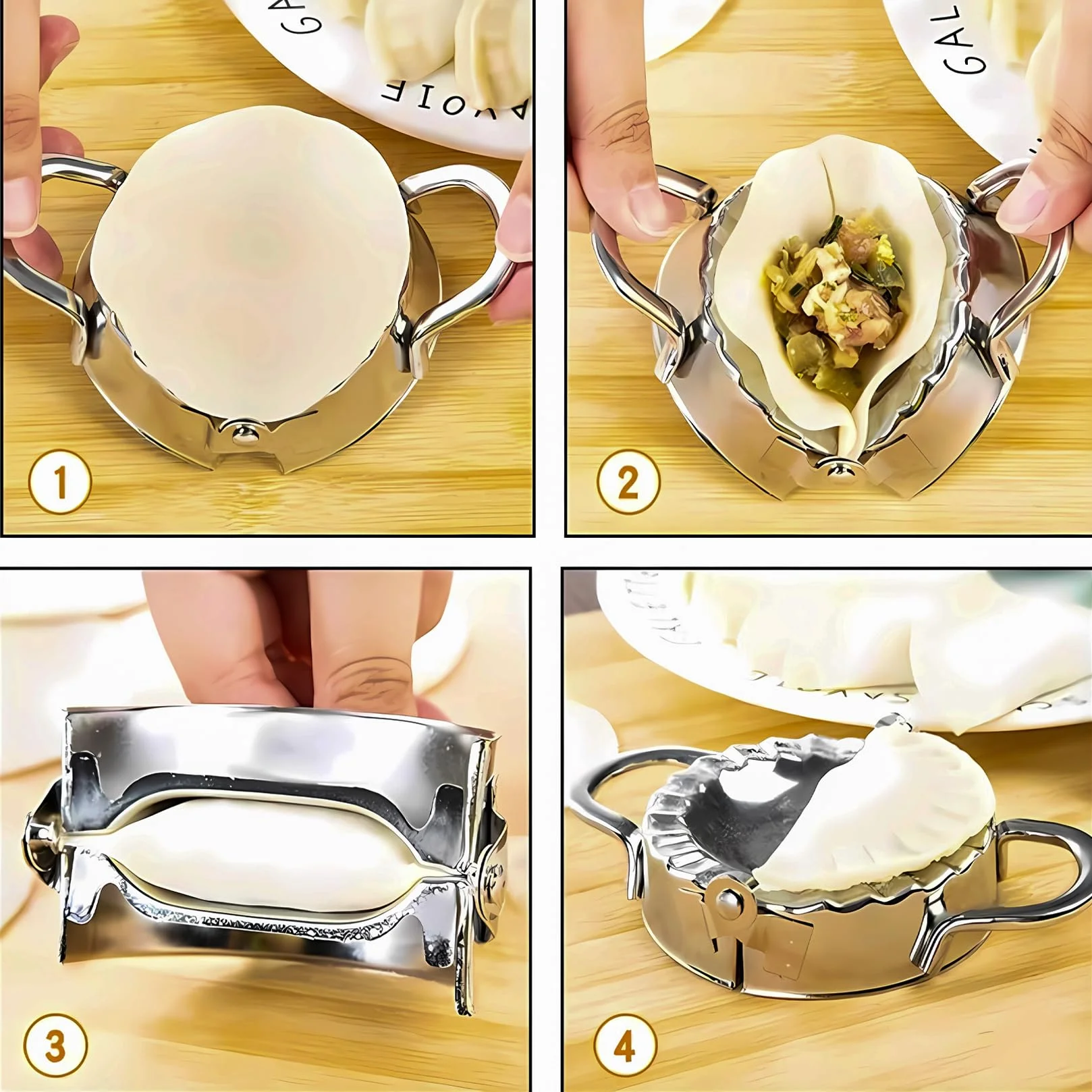 Zestaw do ravioli ze stali nierdzewnej, 6 sztuk, forma i narzędzia kuchenne
