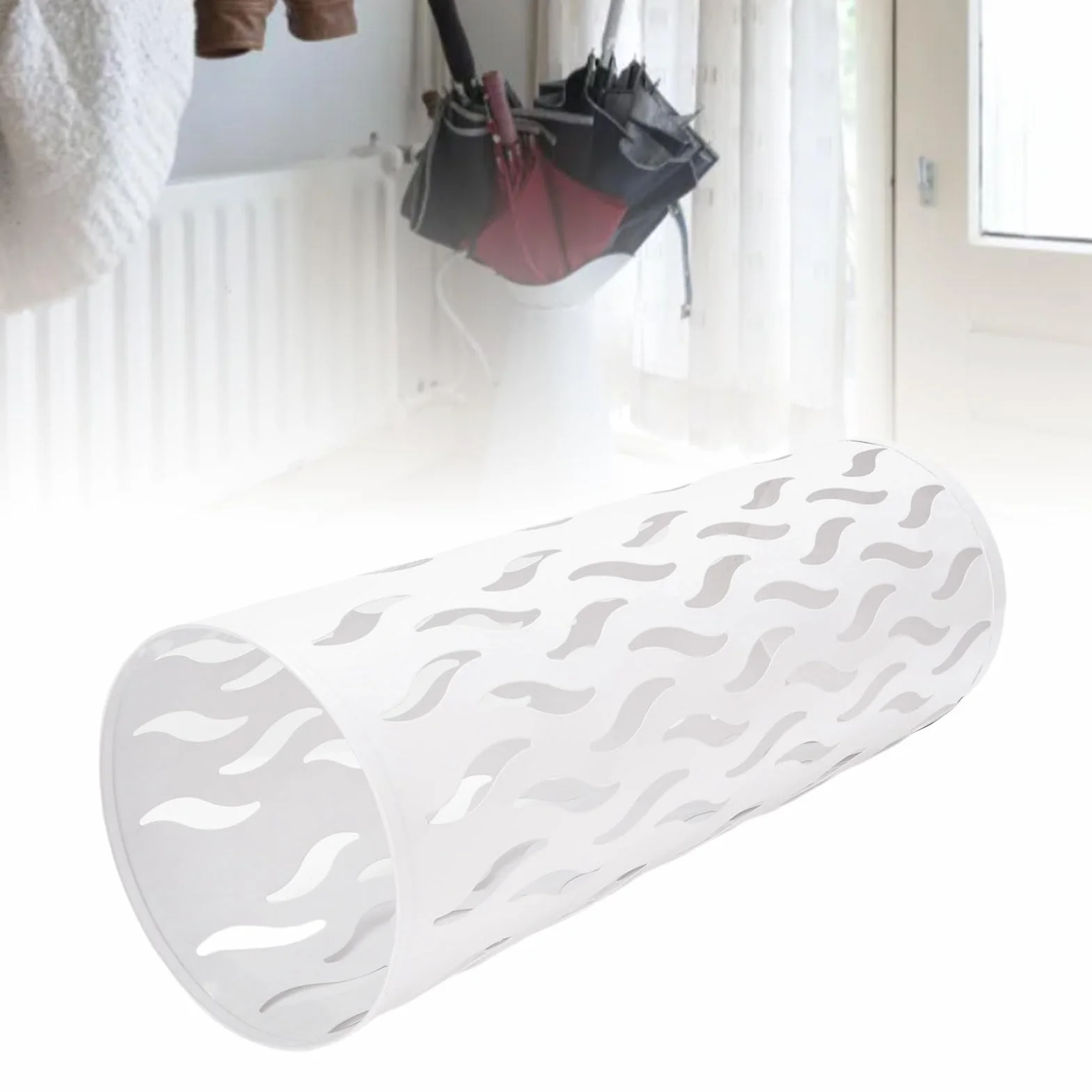 Stojak na Parasole Aluminiowy 17,7 x 5,9 x 5,9 Cala Biały