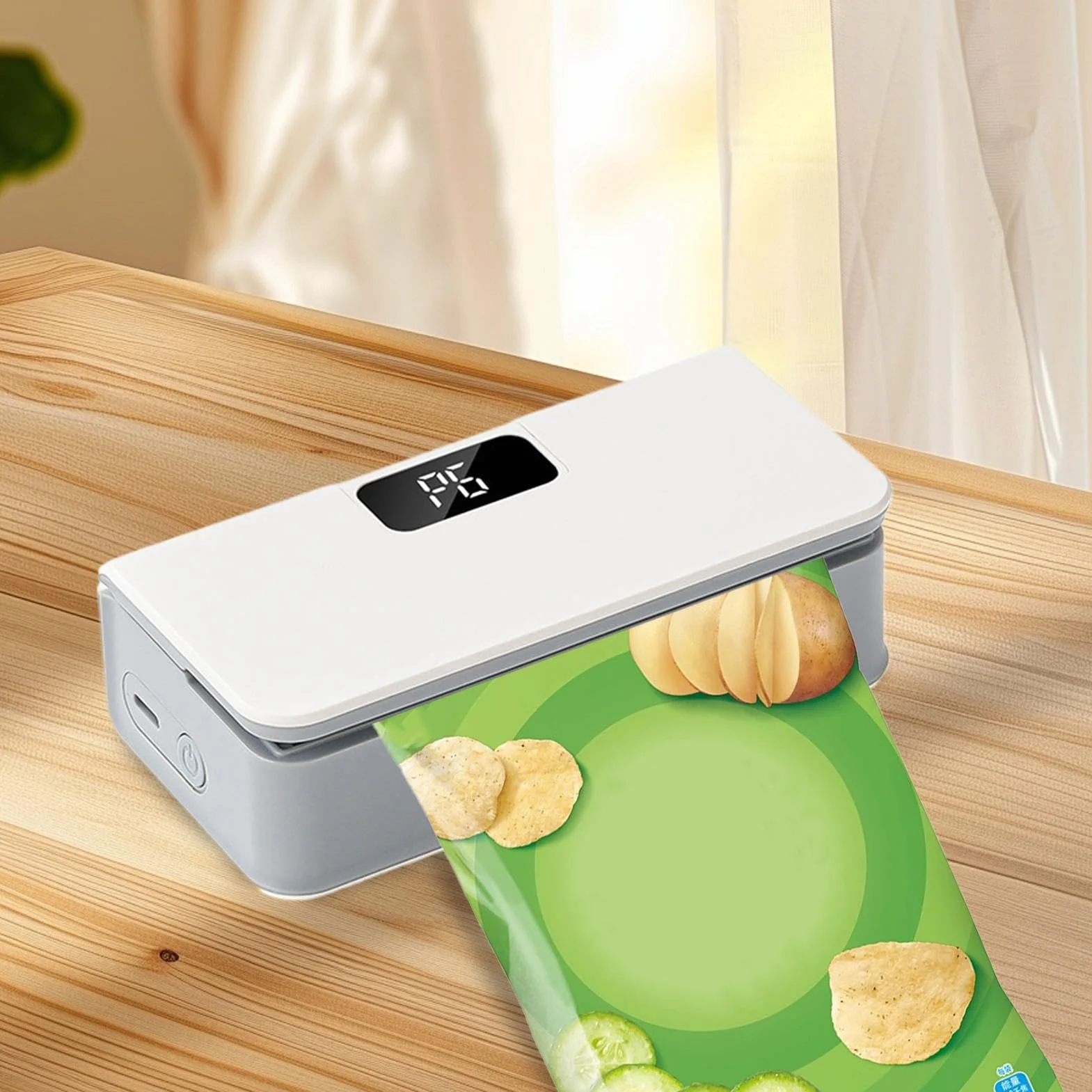 Mini Bag Sealer 2 in 1 Thermal Preservation Machine 6 Speed Temperature Control Magnetic Mount