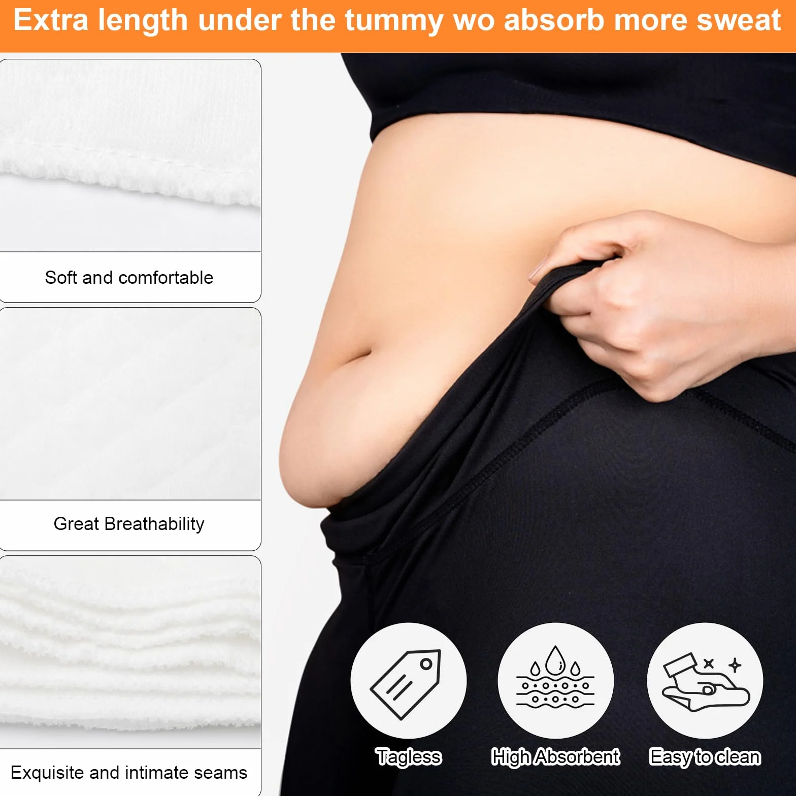 HENGBIRD 10 szt. Biały włóknina pot na brzuch podszyty brzuch plus size ochraniacze na brzuch dla skóry