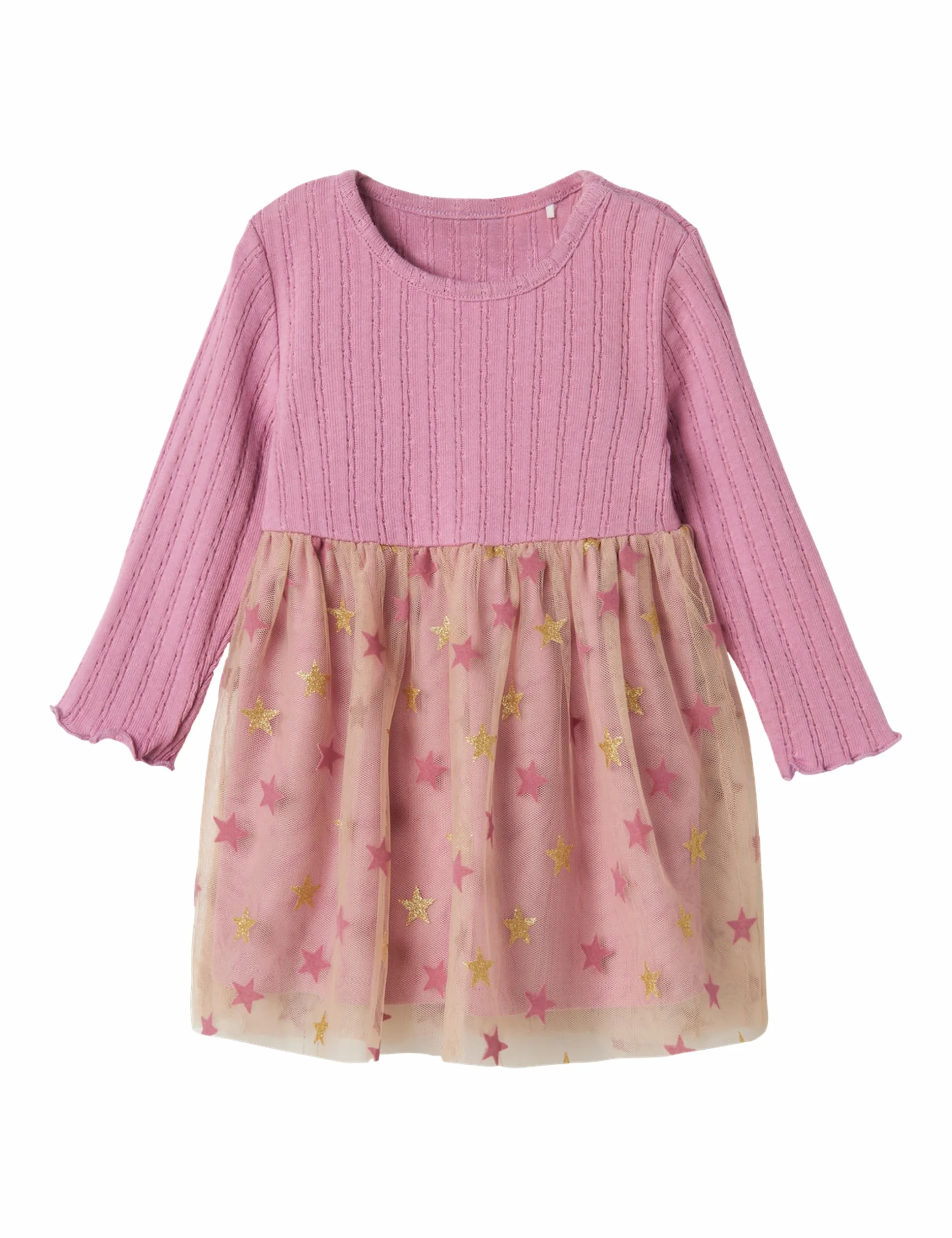 NAME IT Sukienka dla dziewczynki Nbfrinnas Ls Dress, Rosa, 62 cm
