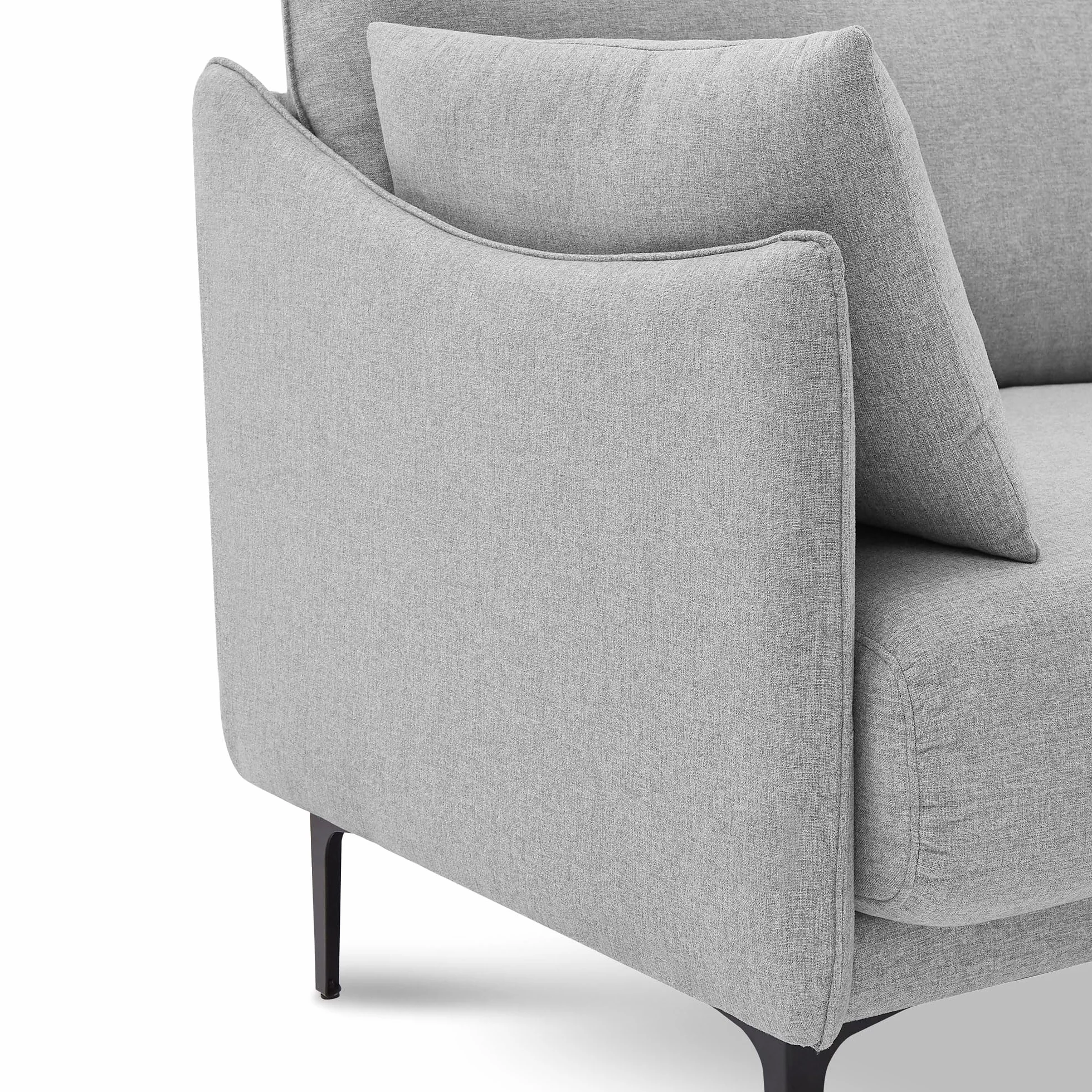 SASHA Industrialna 2-osobowa sofa z jasnoszarej tkaniny
