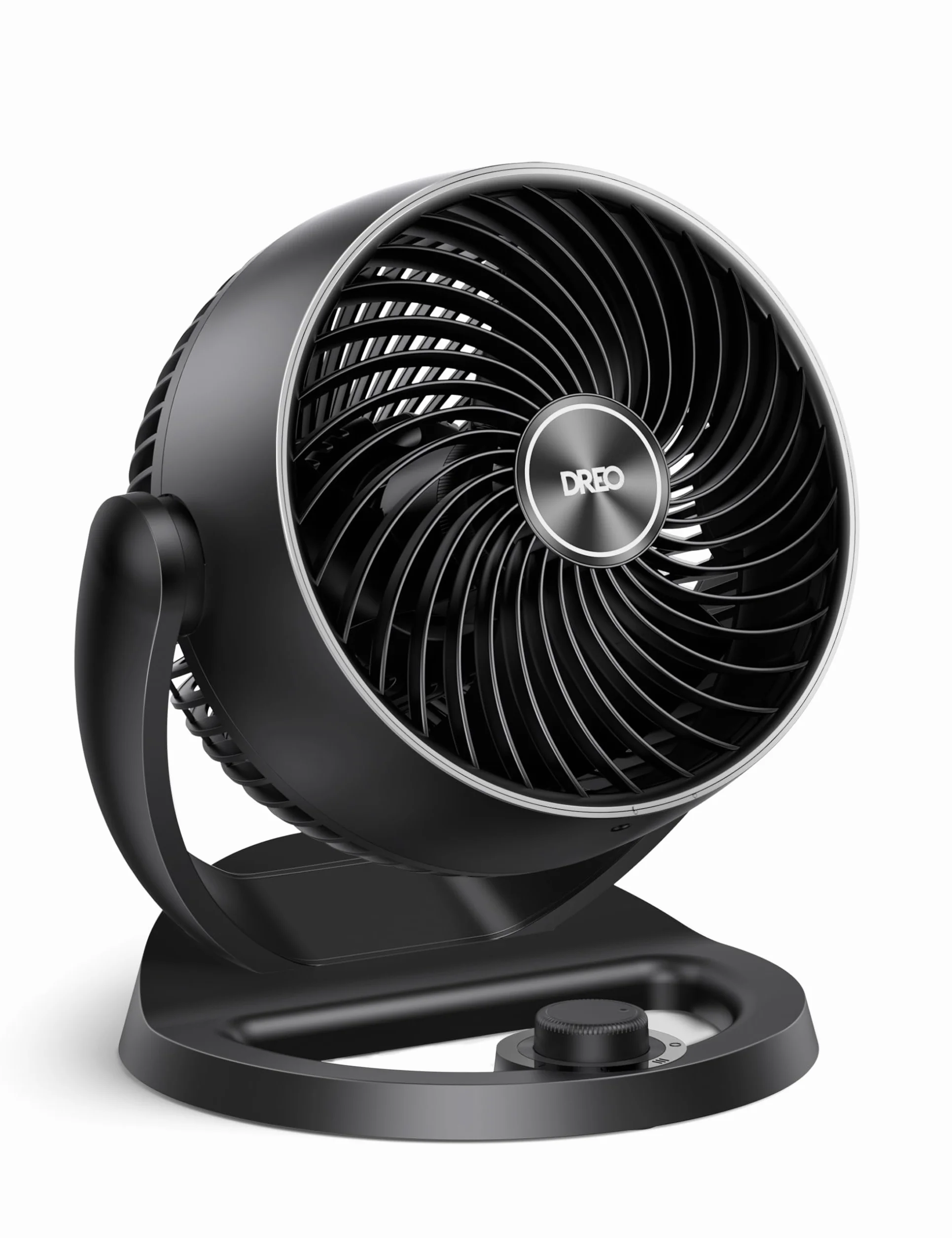 Dreo 28dB Cichy wentylator stołowy, średnica 18cm, 3 prędkości, 120° regulowany kąt nachylenia, cichy mały wentylator, przenośny wentylator do sypialni biura, Fox One, Czarny.