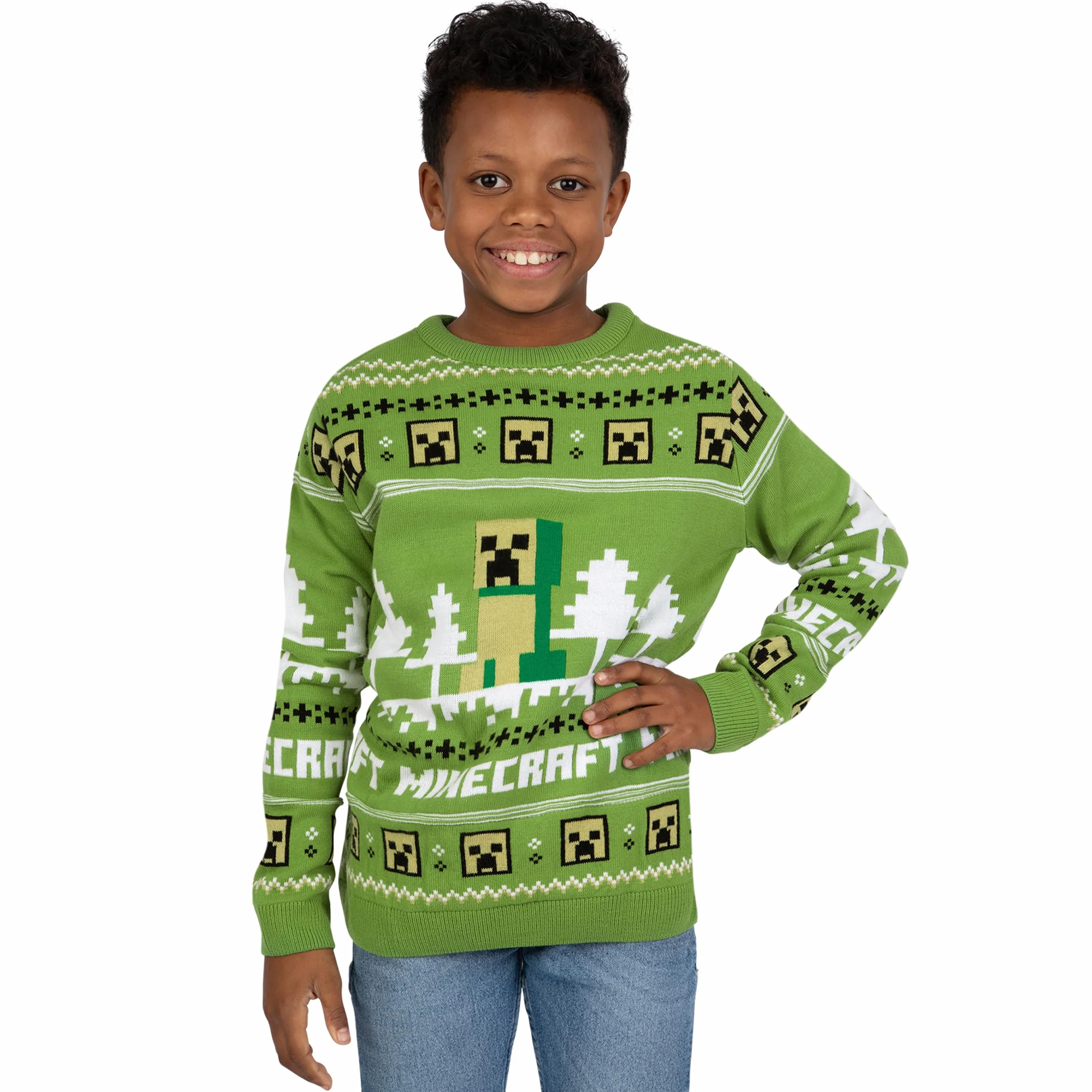 Minecraft Chłopcy Sweter świąteczny