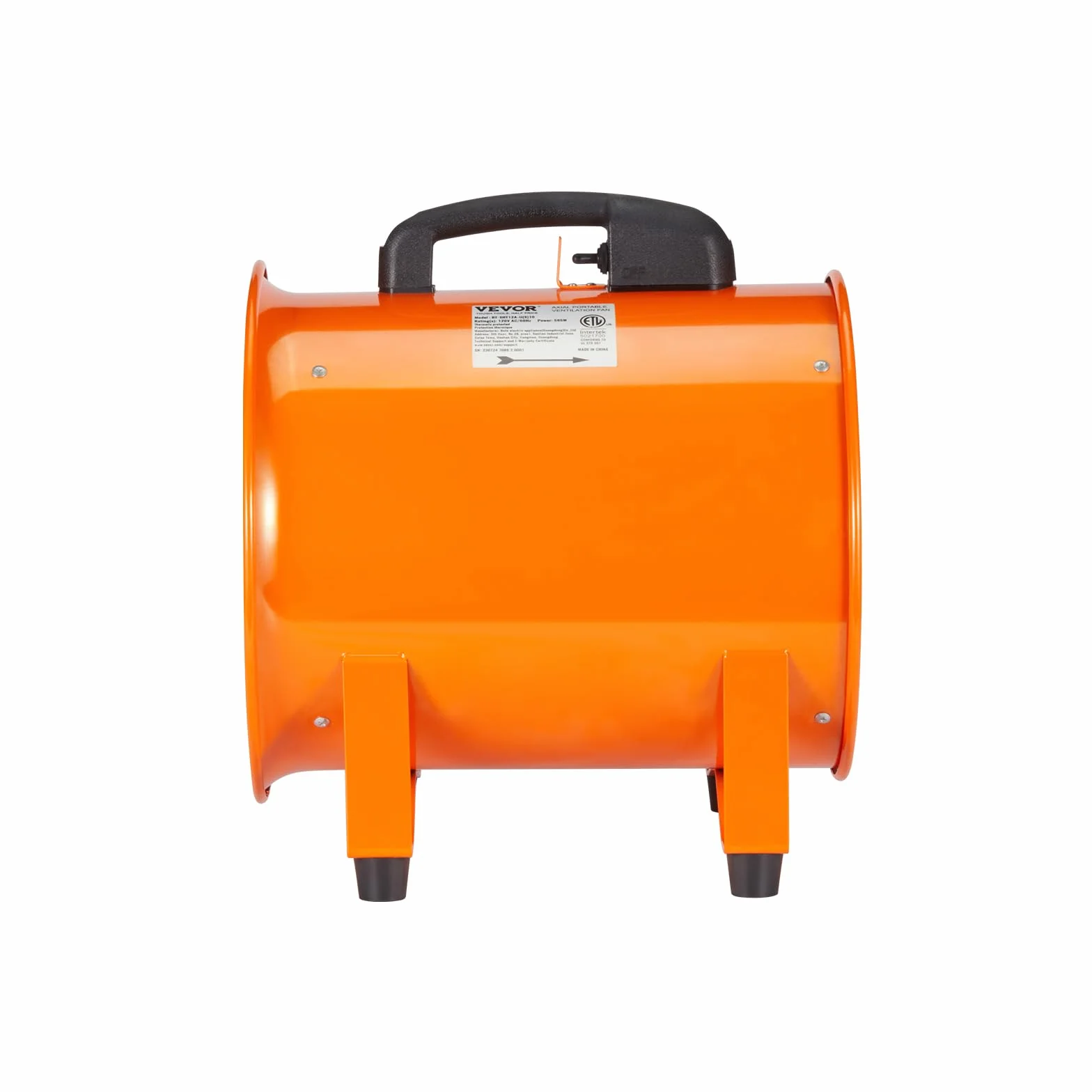 EVOR wentylator budowlany 195 W AC 2900 obr./min, 504 l/s (1070 CFM), wentylator osiowy z wężem 5 m, dmuchawa osiowa, poziom hałasu 79 dB