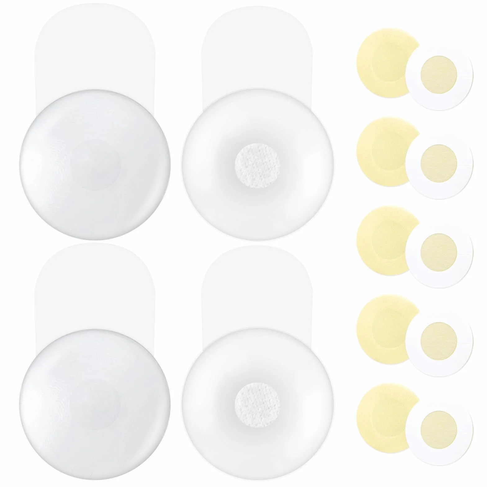 Kiiwah 2 pary niewidzialnych samoprzylepnych sutków Push Up, silikonowe niewidzialne biustonosze samoprzylepne naklejki biustonosz na piersi osłona na sutki Push Up z 5 parami nipple covers (6,5 cm)