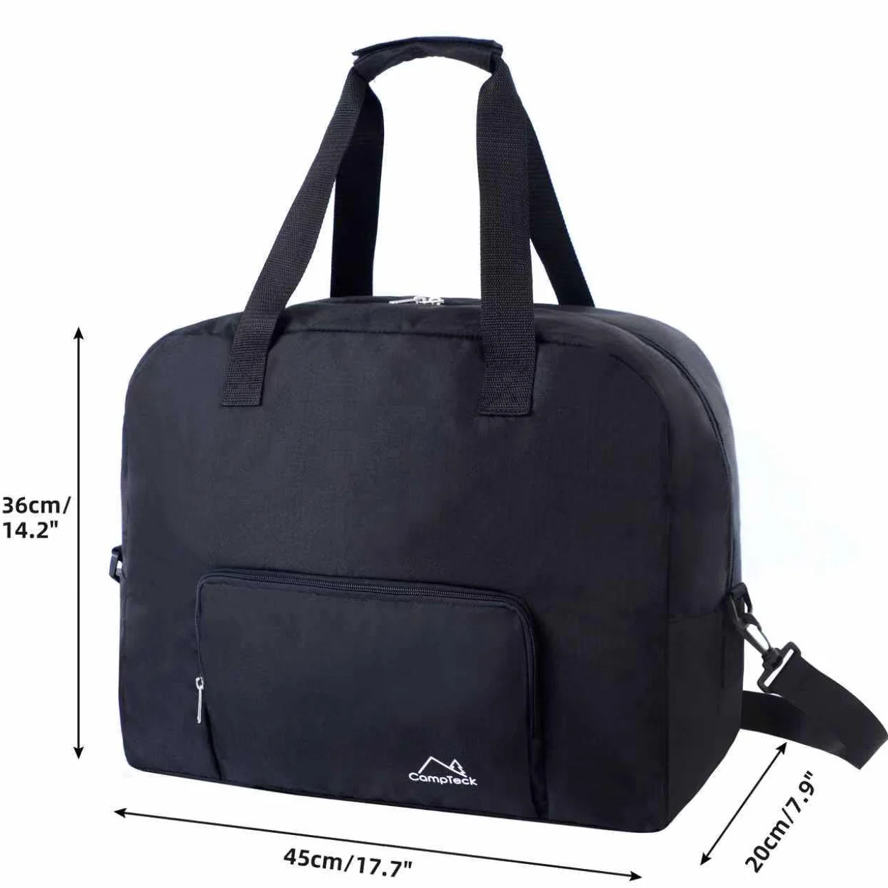 CampTeck Bagaż podręczny, uniseks, pod siedzeniem, składana torba podróżna z paskiem na ramię, nadaje się do EasyJet (45 x 36 x 20 cm – 32 l), czarny, One_Size, Klasyczny
