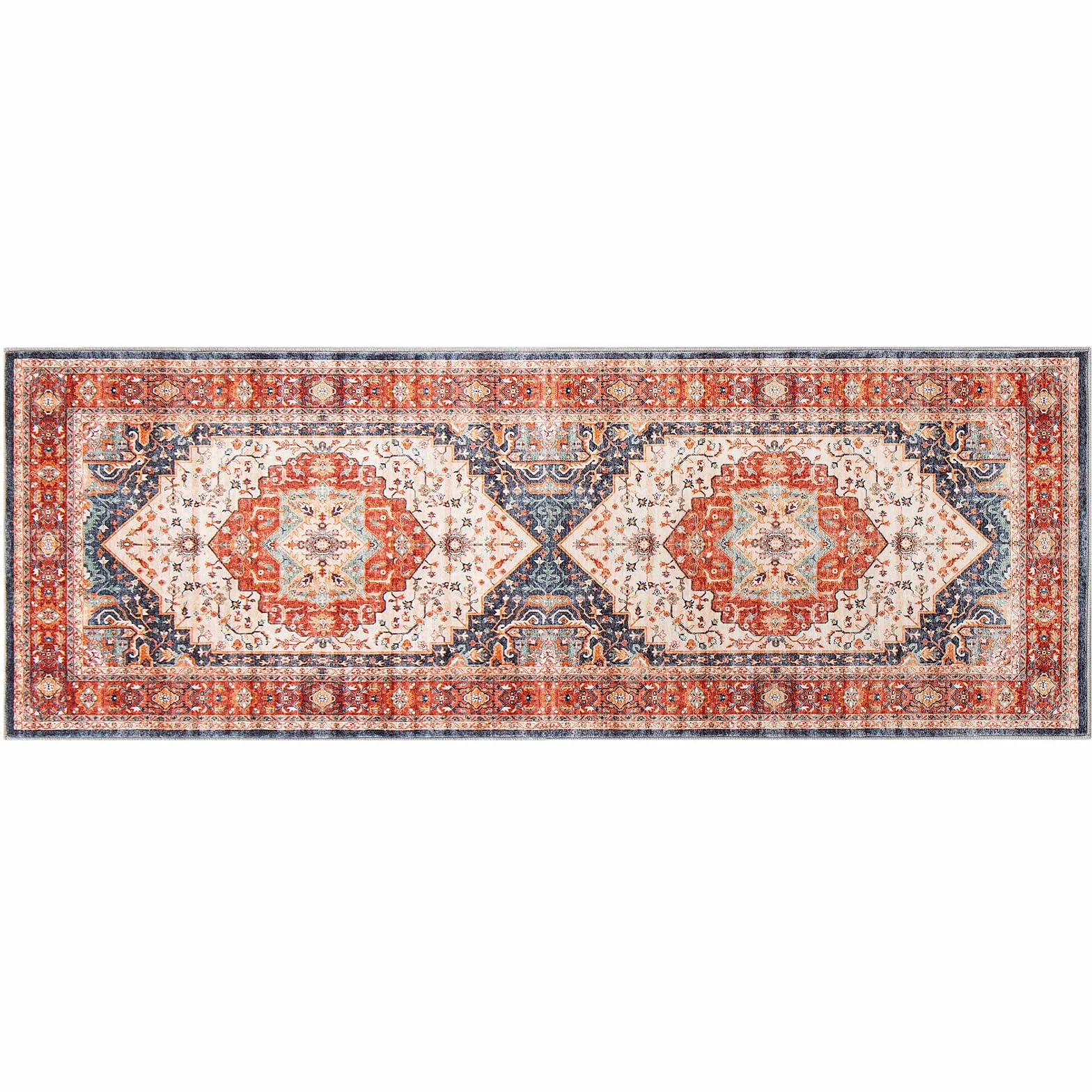 Carvapet Bieżnik antypoślizgowy 60 x 180 cm dywan podłogowy mikrofibra pomarańczowy