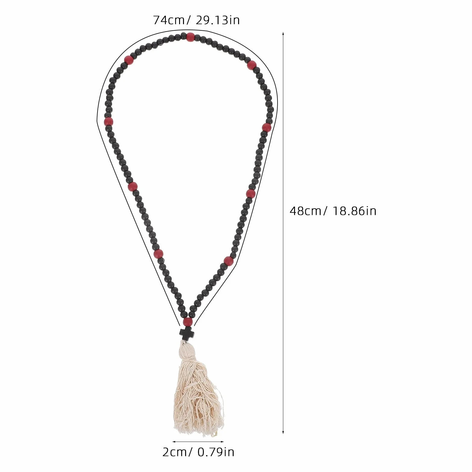 Orthodox Prayer Rope with Handknotted Wool Beads Chotki Christian Rosary Cross Charm for Car And Home Protection Blessing Ornament