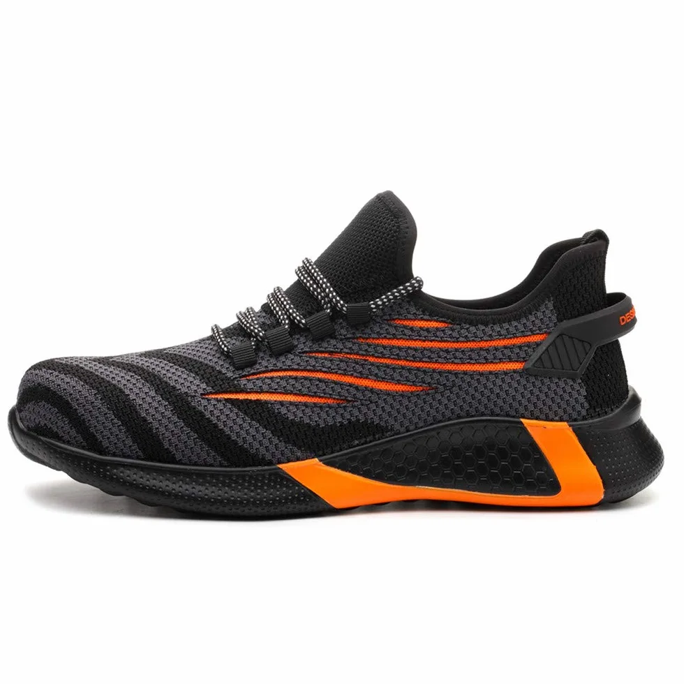 Obuwie ochronne dla mężczyzn i kobiet, lekkie sportowe buty ochronne, stalowy nosek, sneakersy