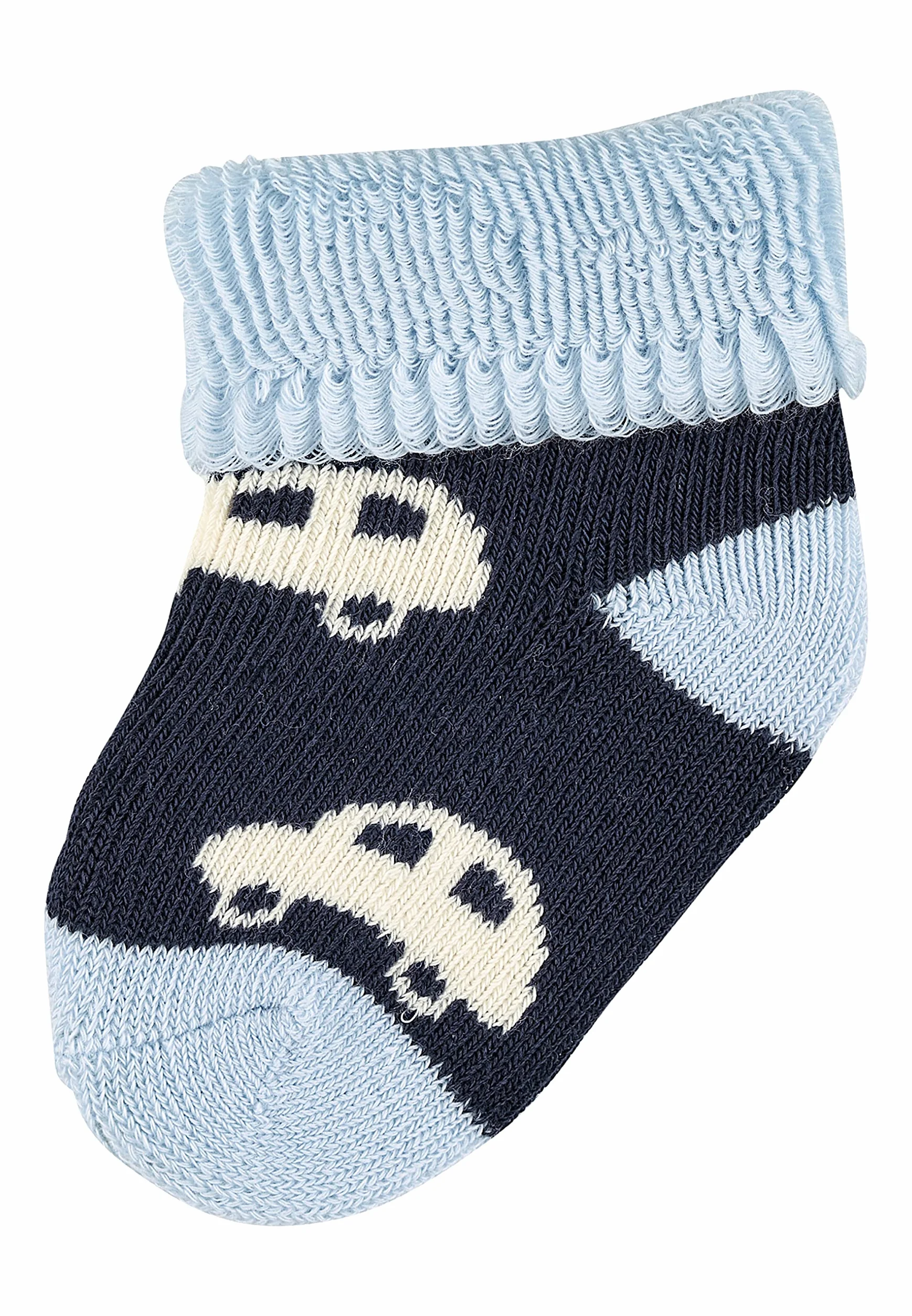 Sterntaler - Baby Jungen Erstlingssöckchen 3er Set Plüsch Socken Auto Bär, beżowy niebieski - 8201910, Beżowy (Ecru 903), 0-3 miesięcy