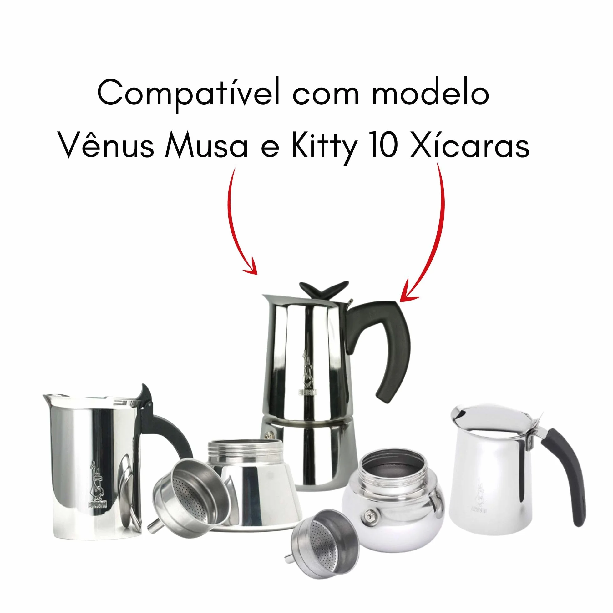 Bialetti Ricambi Części Zamienne do Kawiarki, Srebrny, 10 filiżanek