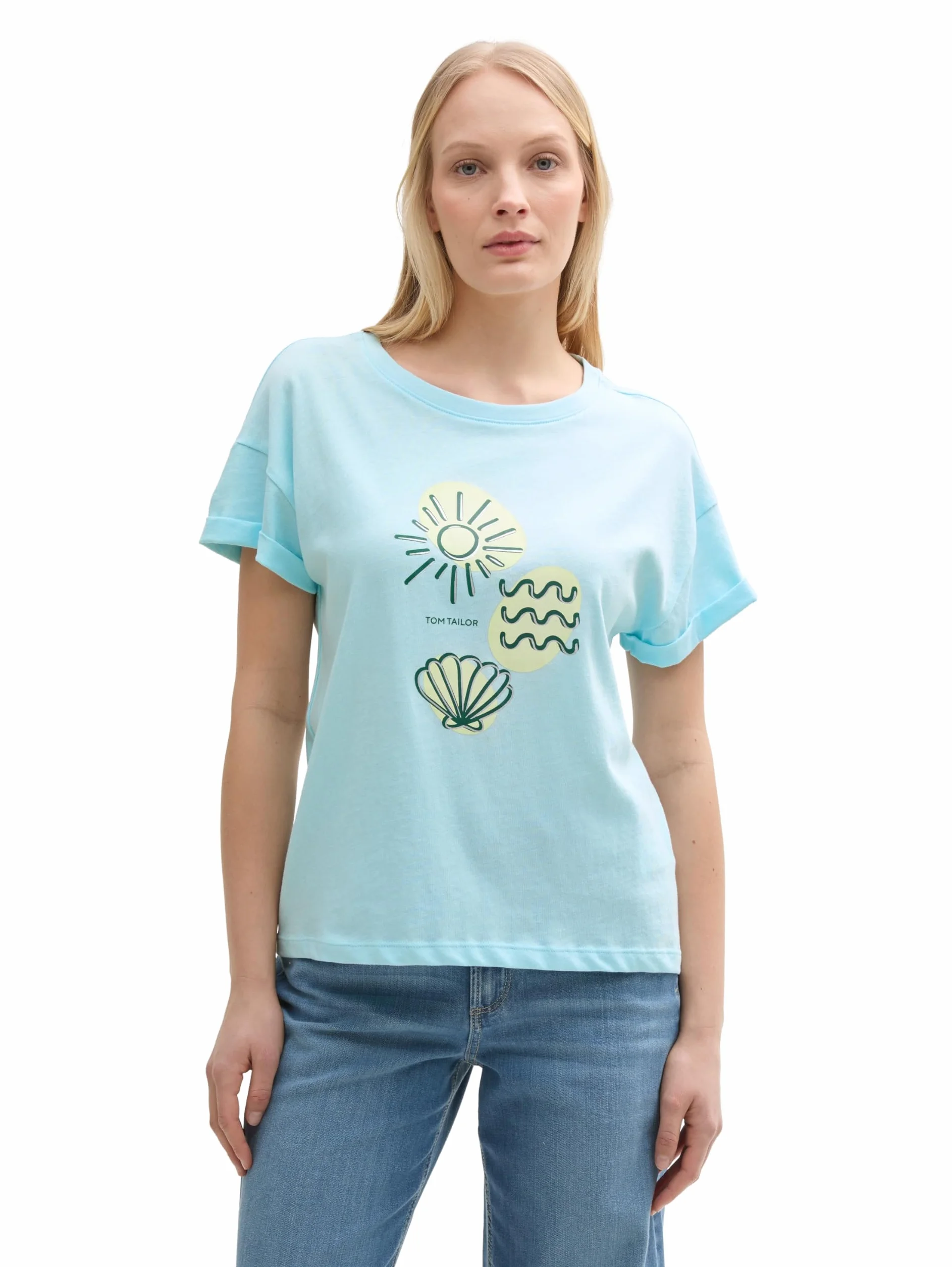 TOM TAILOR T-shirt damski, 37748 - Icy Blue, M