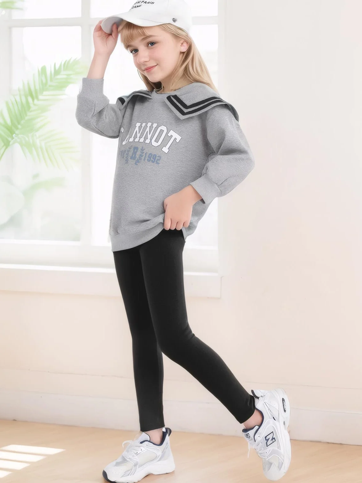 Soudittur Basic Legginsy dziewczęce spodnie sportowe bawełniane spodnie dziecięce długie