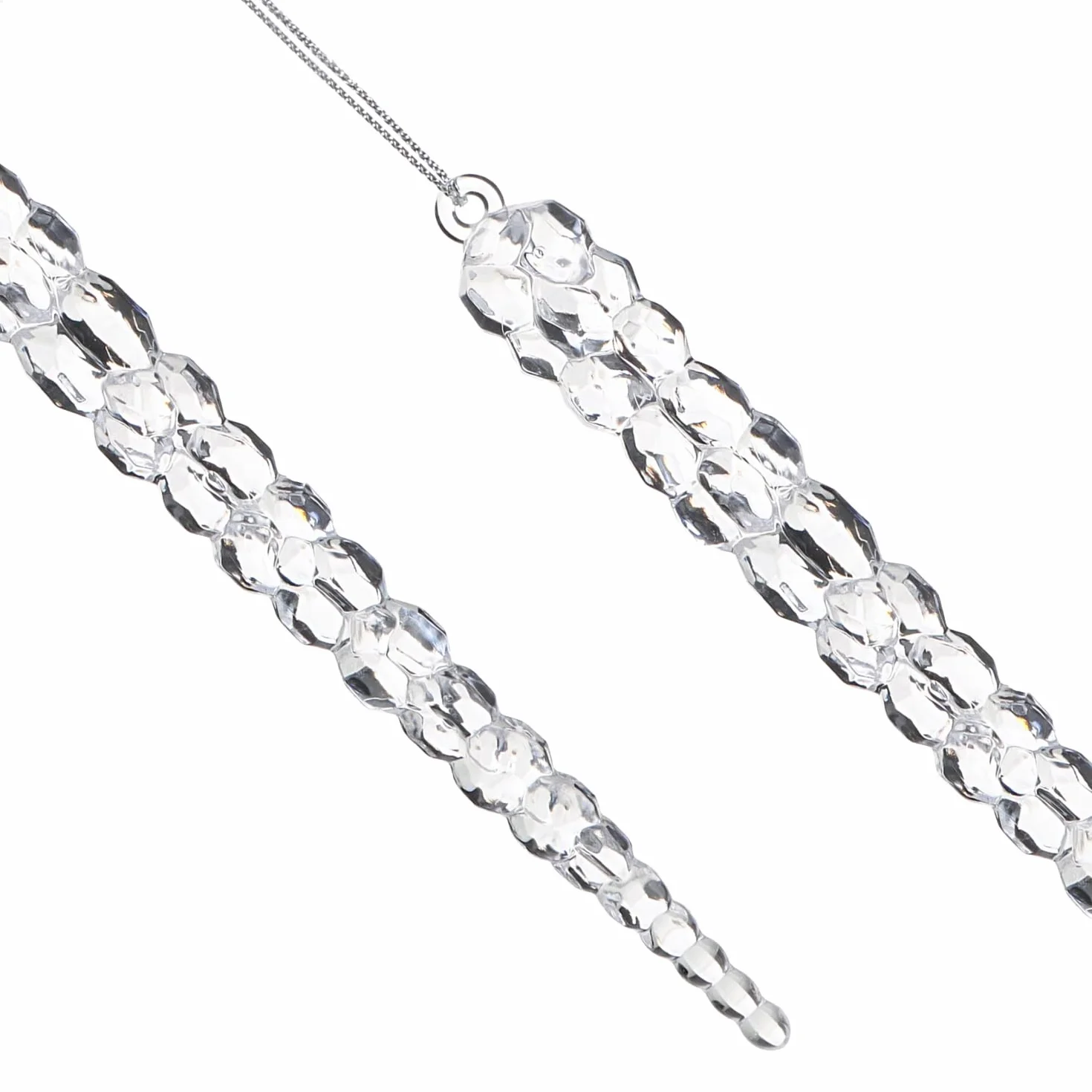 COM-FOUR dekoracyjne zawieszki w ksztalcie sopli 17,5 cm przezroczyste wieszaki na choinki