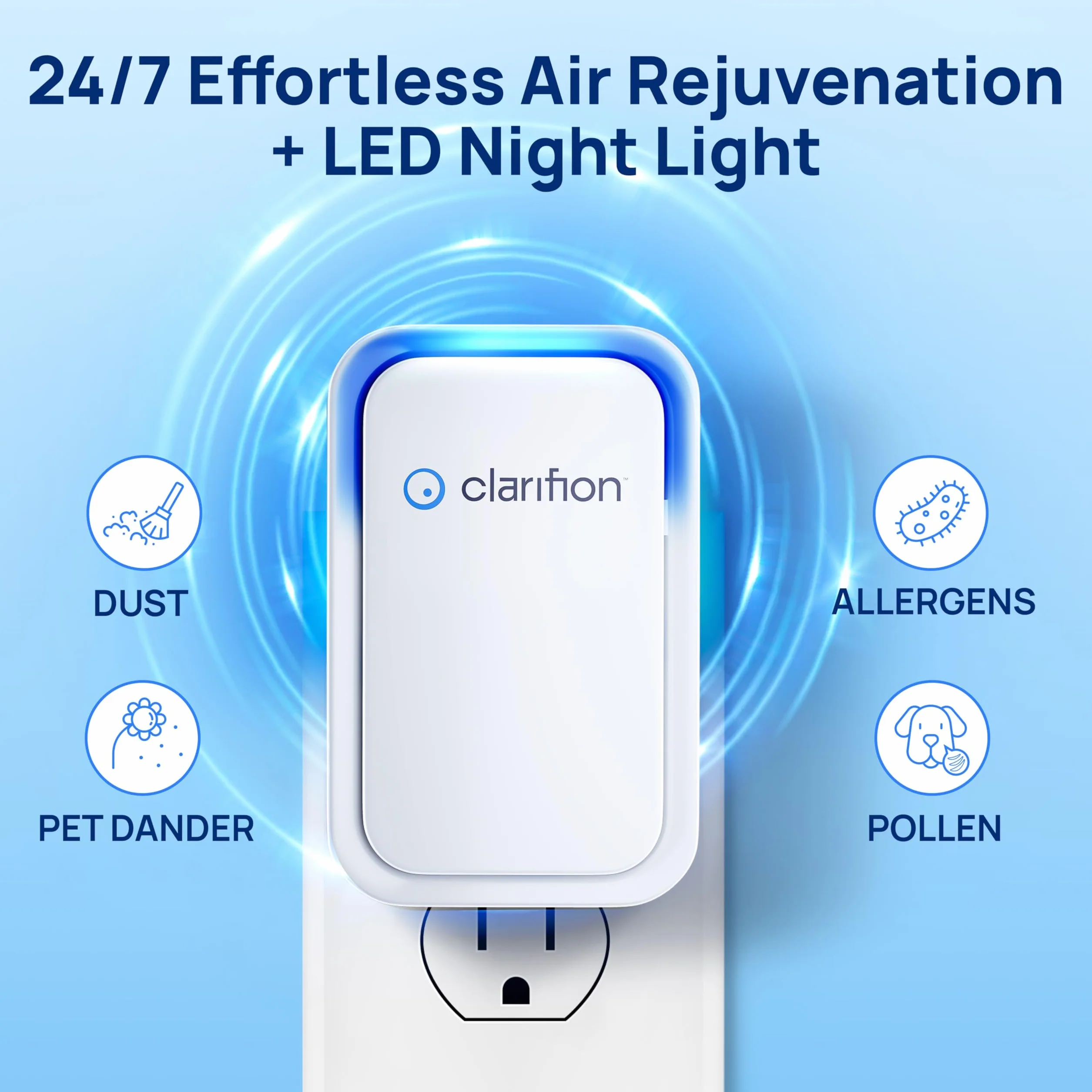 Clarifion Negative Ion Generator 3-pak Filterless Mobile Ionizer Air Purifier