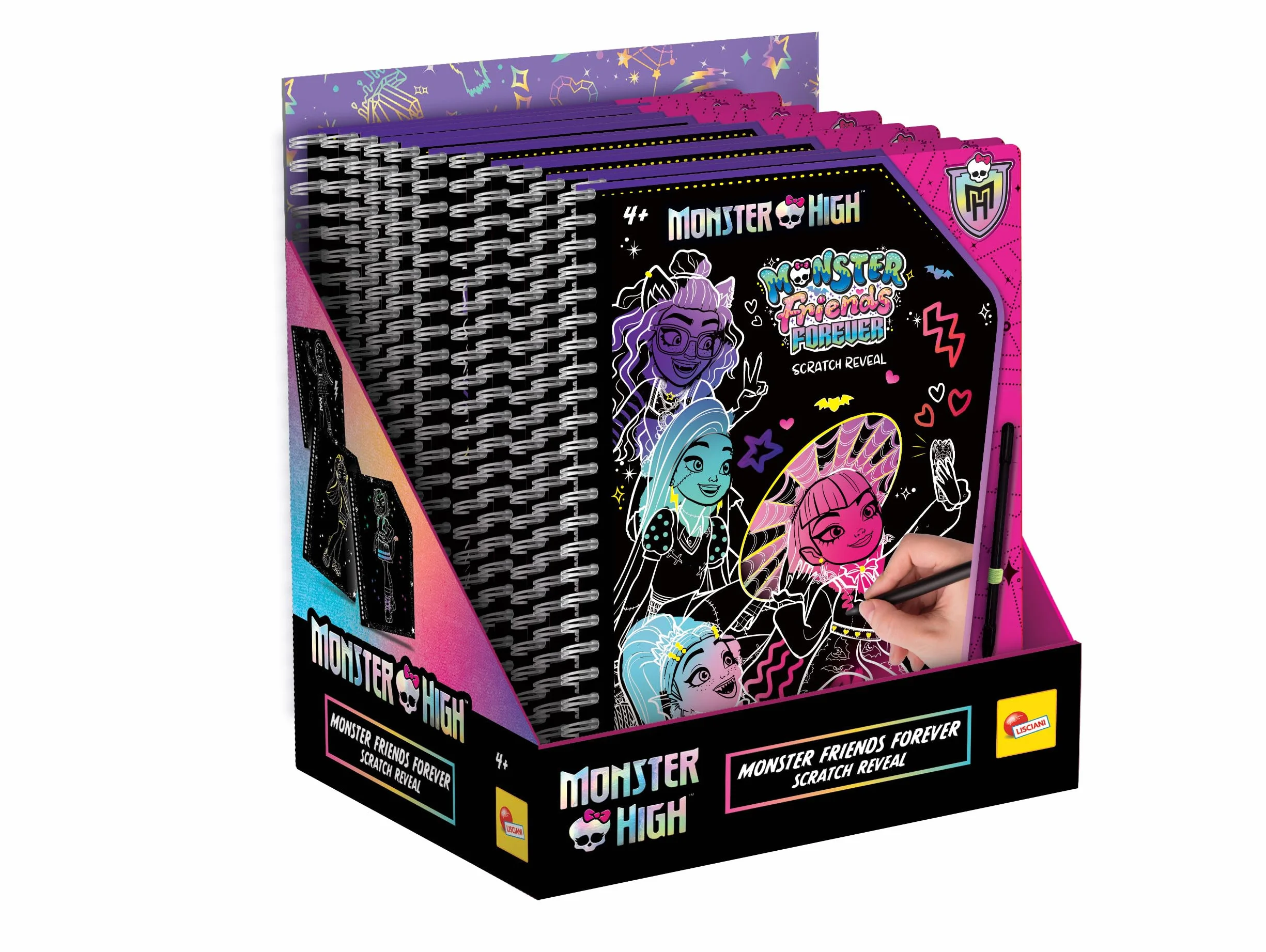 Monster High Scratch Reveal Sketch Book Ediz. a Colori a Spirale Con Penna