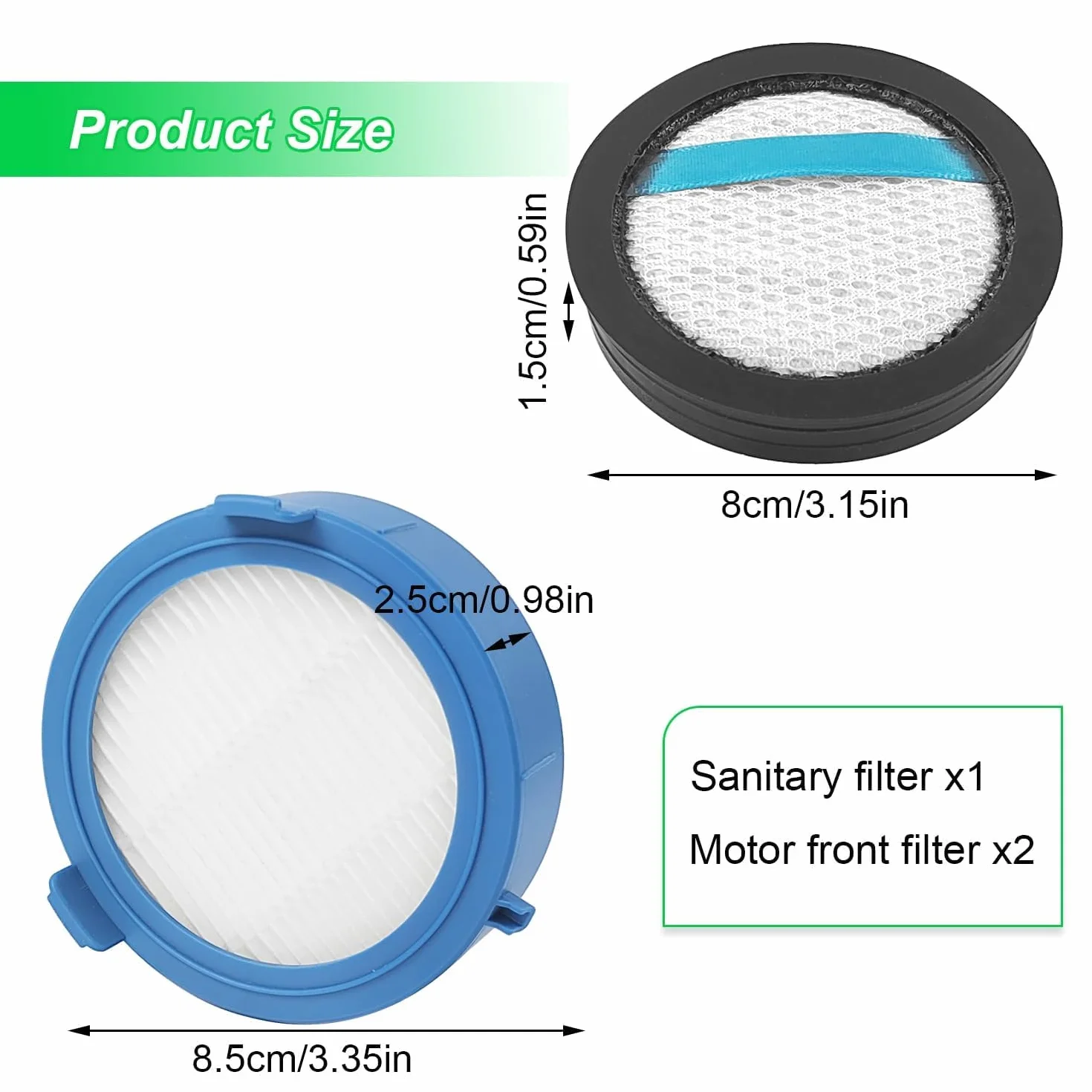 Zestaw filtrów do odkurzacza AEG 8000, 2 filtry przed silnikiem + 1 filtr higieniczny, można prać regularną wymianę filtra, do domu, biura, hotelu
