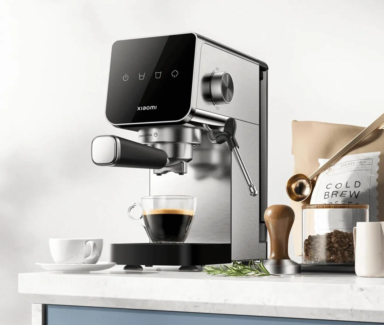 Xiaomi Halvautomatisk espressomaskin, 20 bar pump, 0,9 l tank, kompakt design, 1350 W