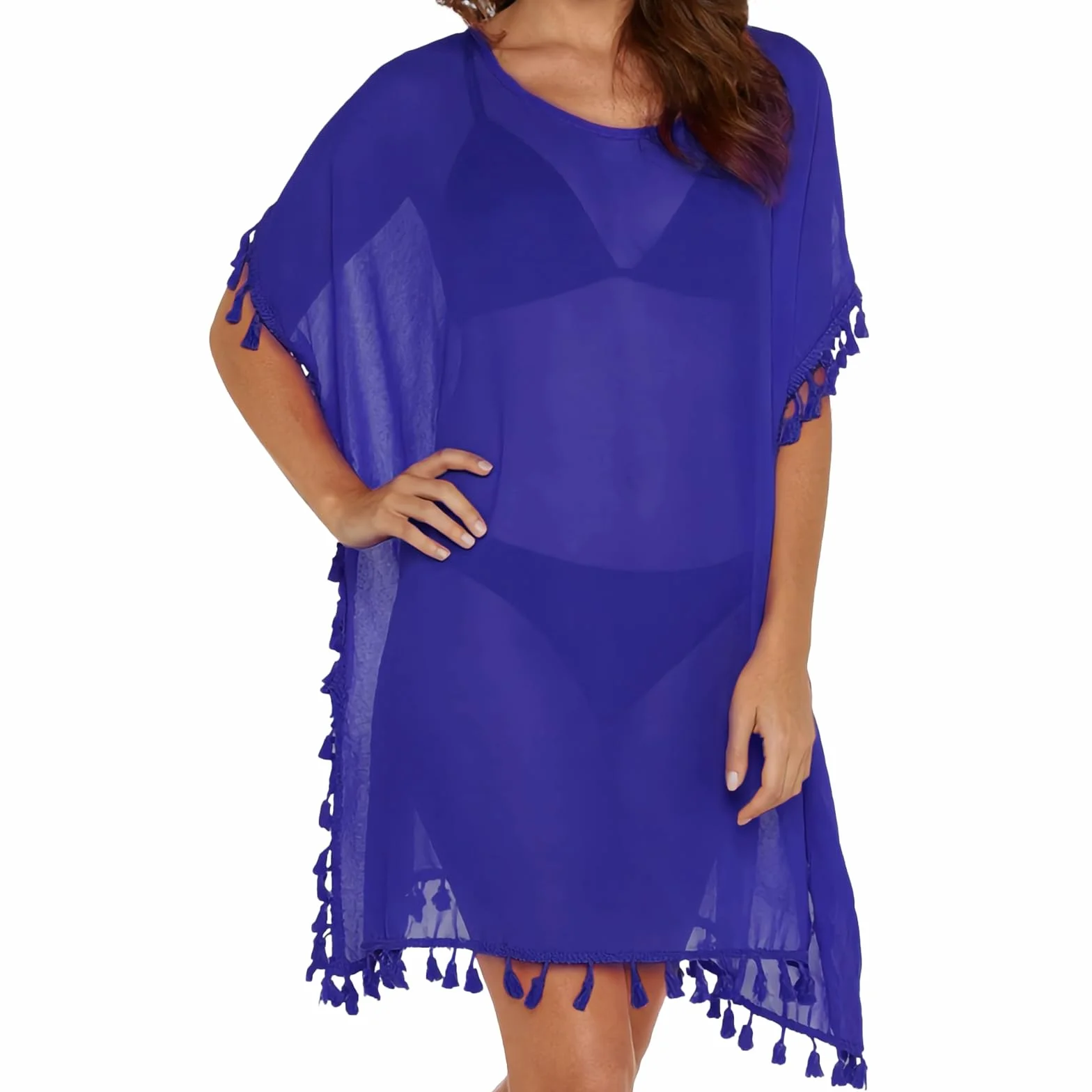 DiULi Bikini Cover up, koszule i zawijane damskie, sukienki plażowe, letnie szyfonowe szal, plastyczne, eleganckie koszule plażowe z frędzlami, luźny styl, lub kołnierz, jeden rozmiar