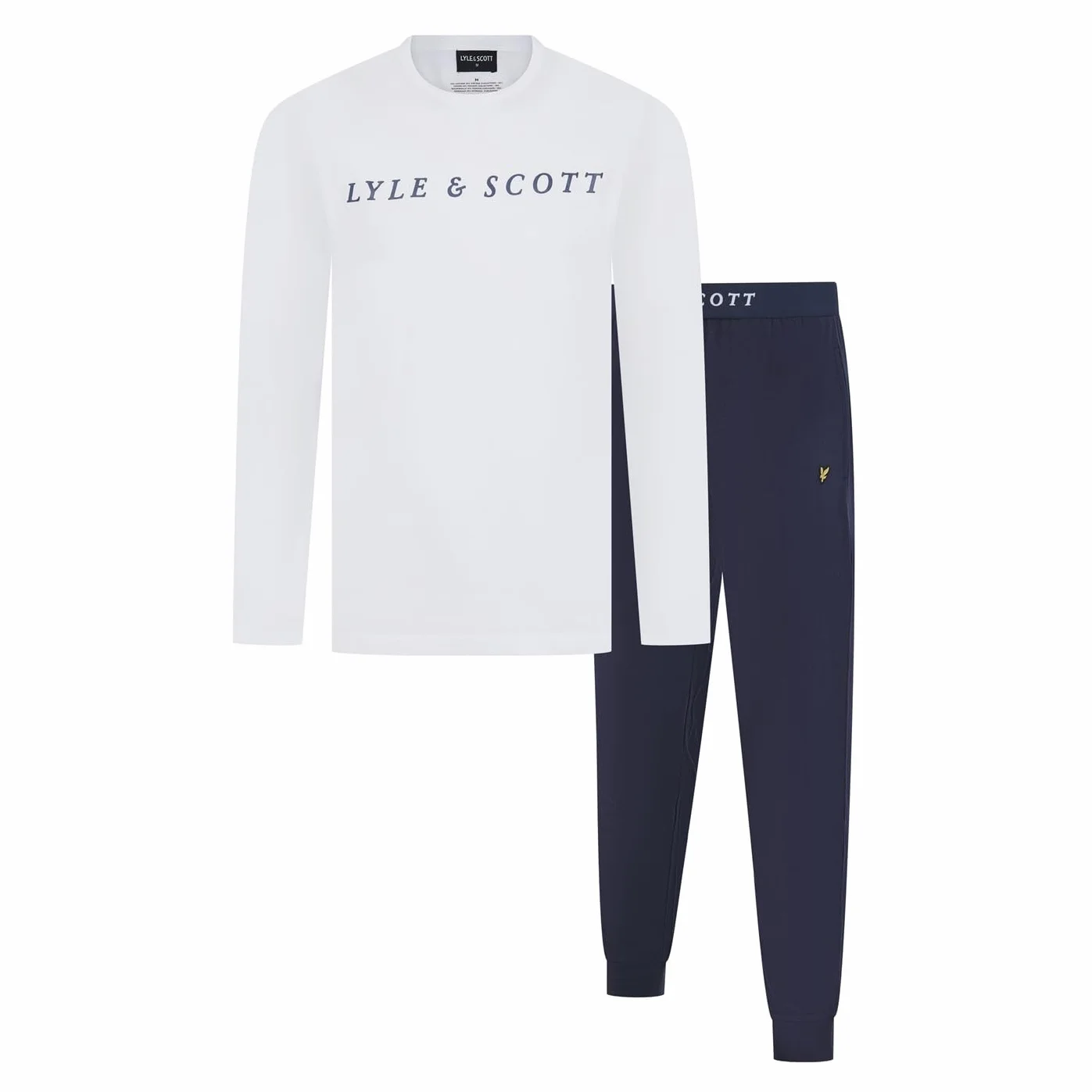 Lyle & Scott Męski bawełniany zestaw odzieży wypoczynkowej - nowość dla AW24 - wygodna koszulka i spodnie z długim rękawem - codzienna bielizna nocna dla mężczyzn
