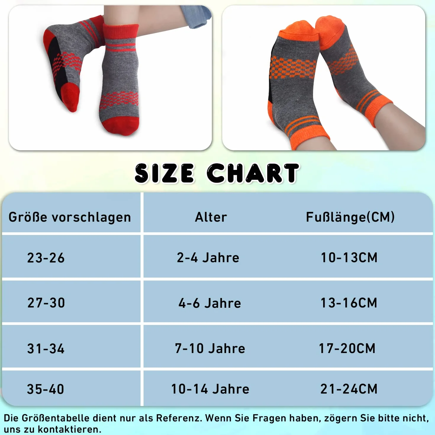 GENTABY Chłopięce skarpety dziecięce, 12 par, kolorowe, elastyczne skarpety w kratkę, 90% poliester, oddychające skarpety sportowe dla chłopców w wieku 2-14 lat, rozmiar 23-40