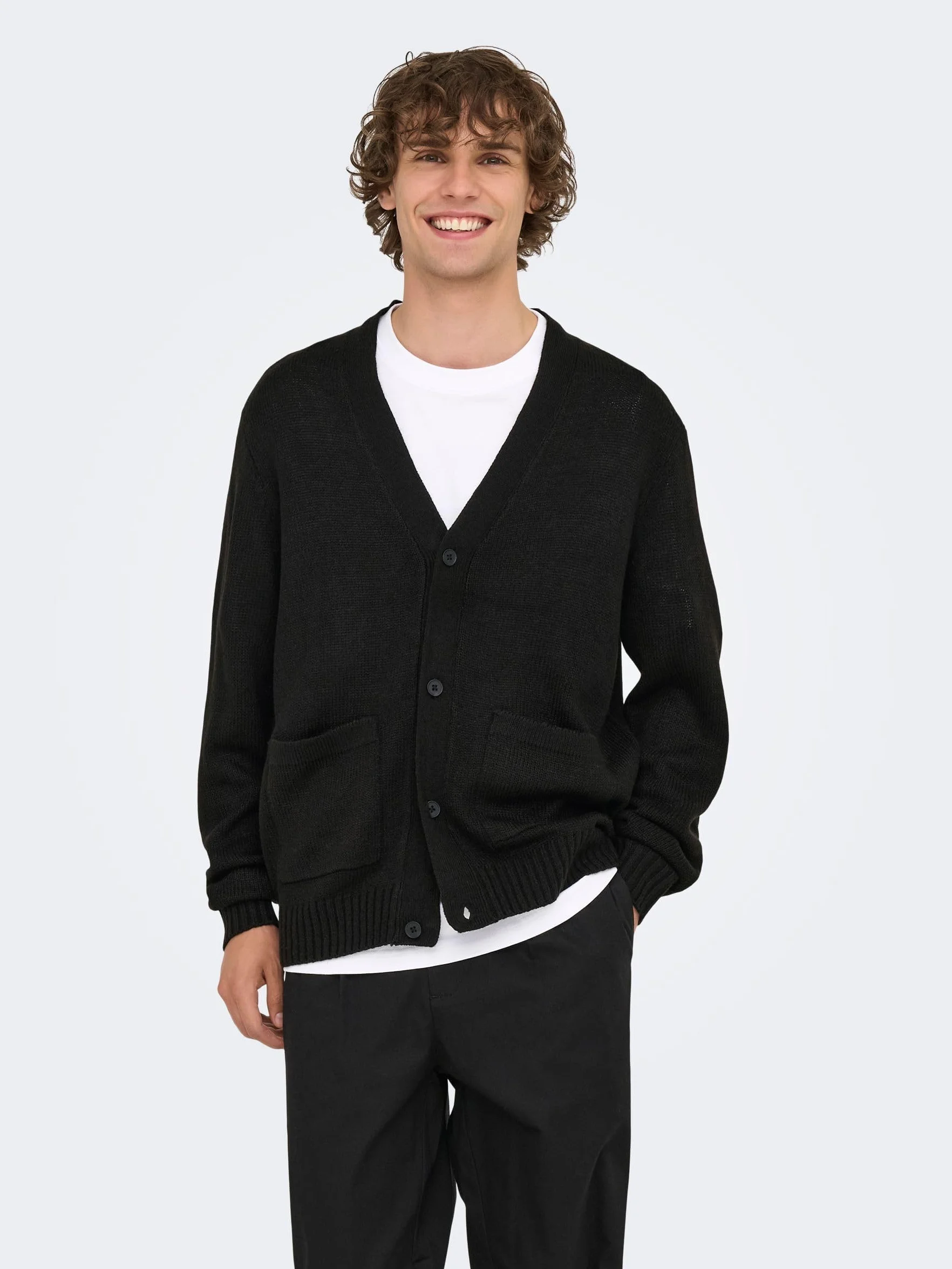 ONLY & SONS Onsmajor RLX Cardigan Knit, czarny, M