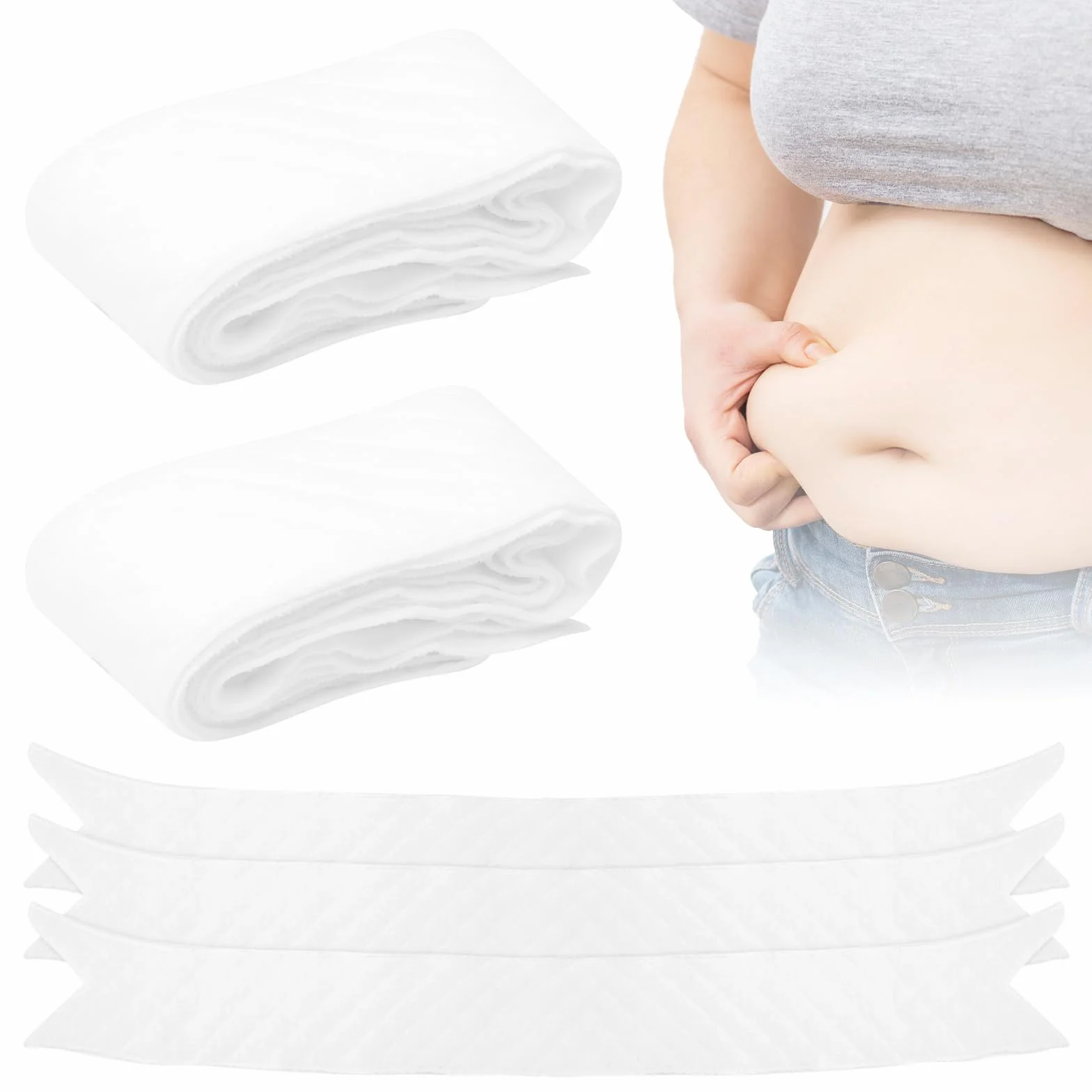 HENGBIRD 10 szt. Biały włóknina pot na brzuch podszyty brzuch plus size ochraniacze na brzuch dla skóry